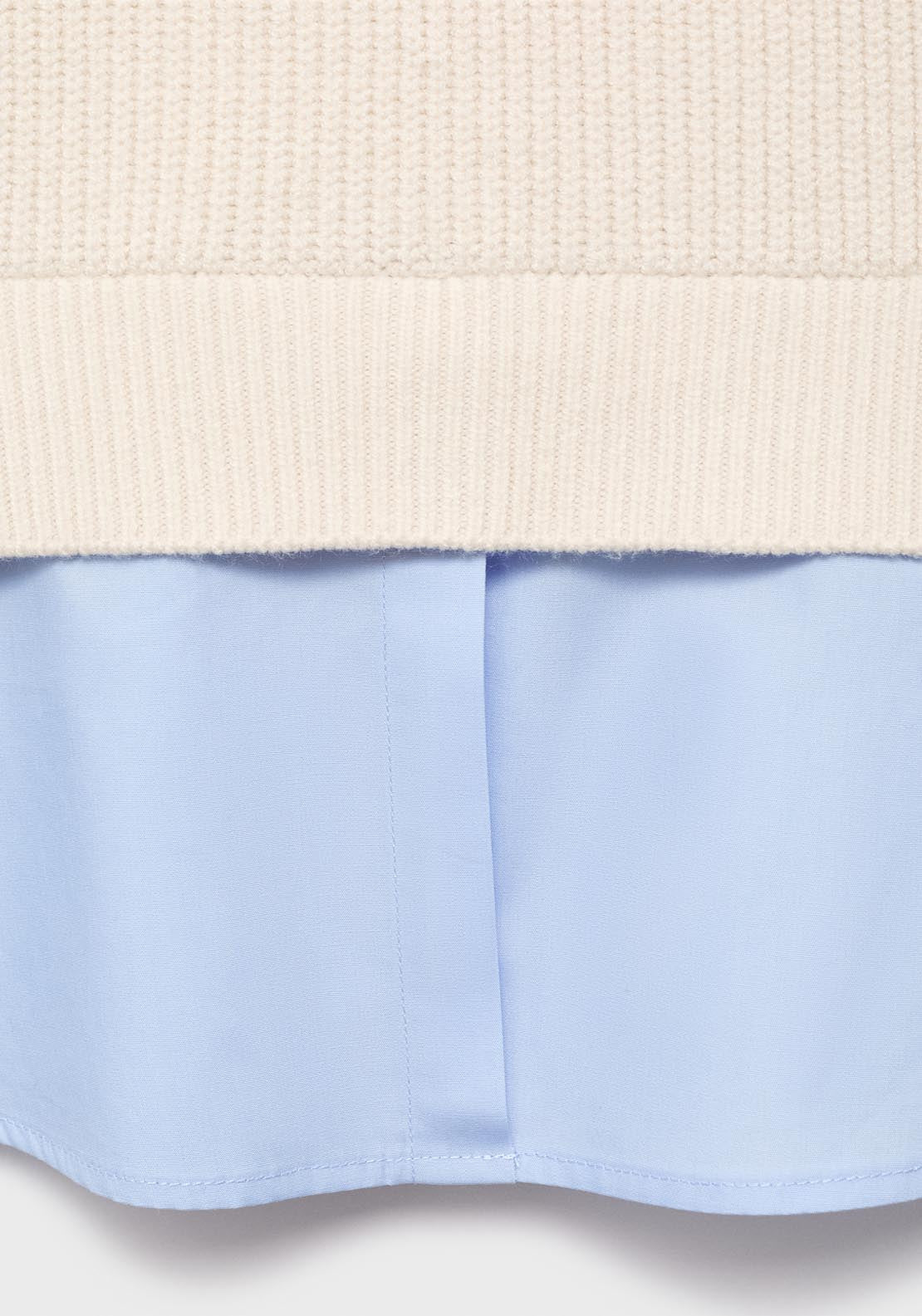 Mango Combined Shirt Sweater - Beige 5 Shaws Department Stores