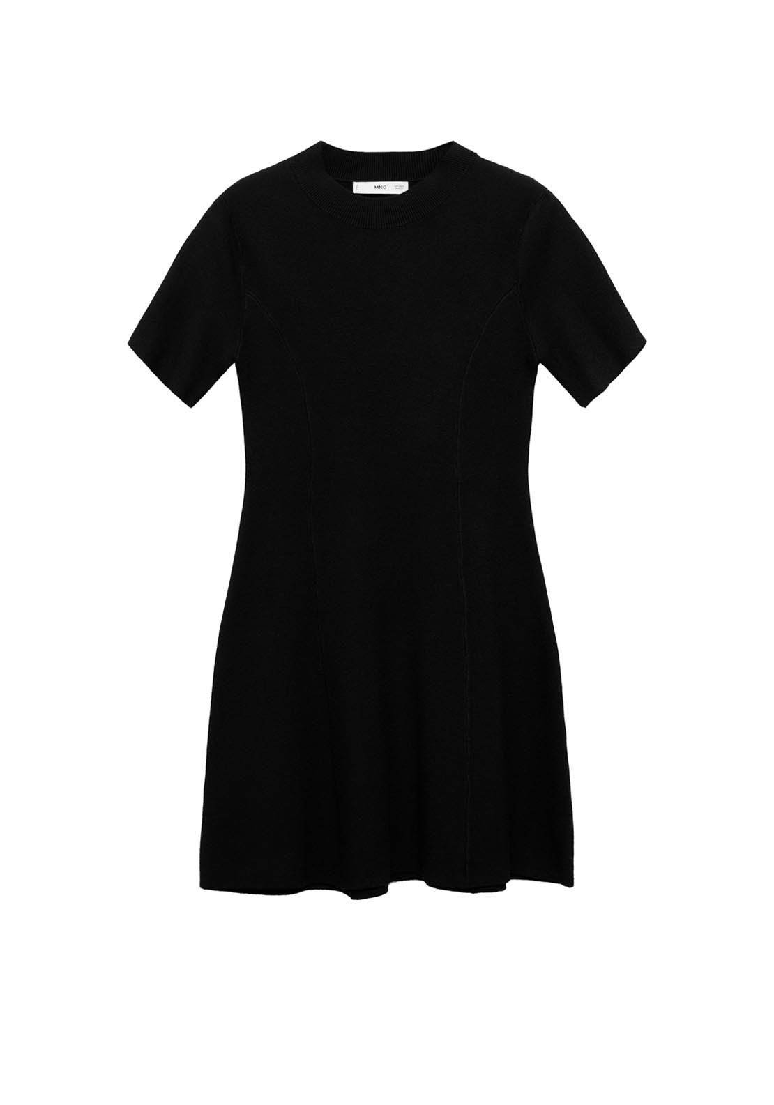 Mango Fine Knit Flared Dress - Black 7 Shaws Department Stores