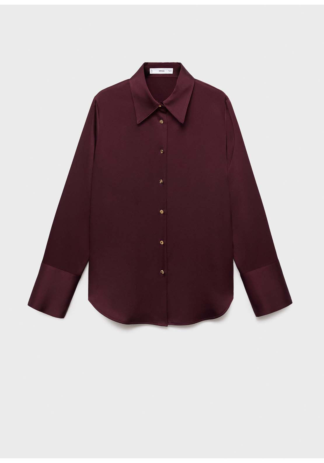Satin Finish Flowy Shirt - Red