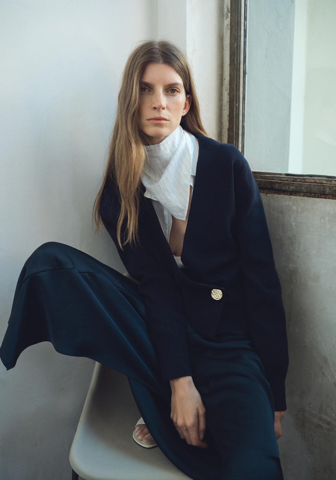 Mango Cross Over Cardigan With Jewel Button - Brown 3 Shaws Department Stores