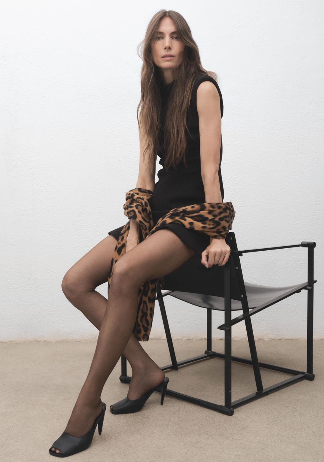 Leopard Print Scarf - Brown
