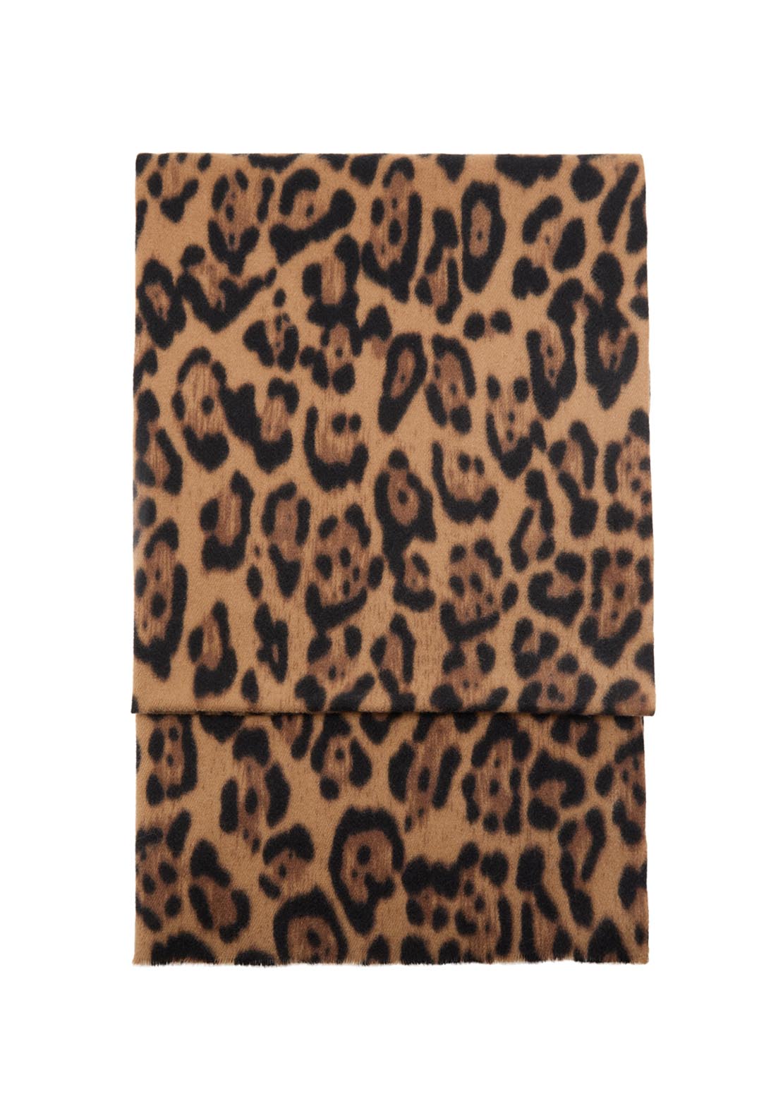 Leopard Print Scarf - Brown