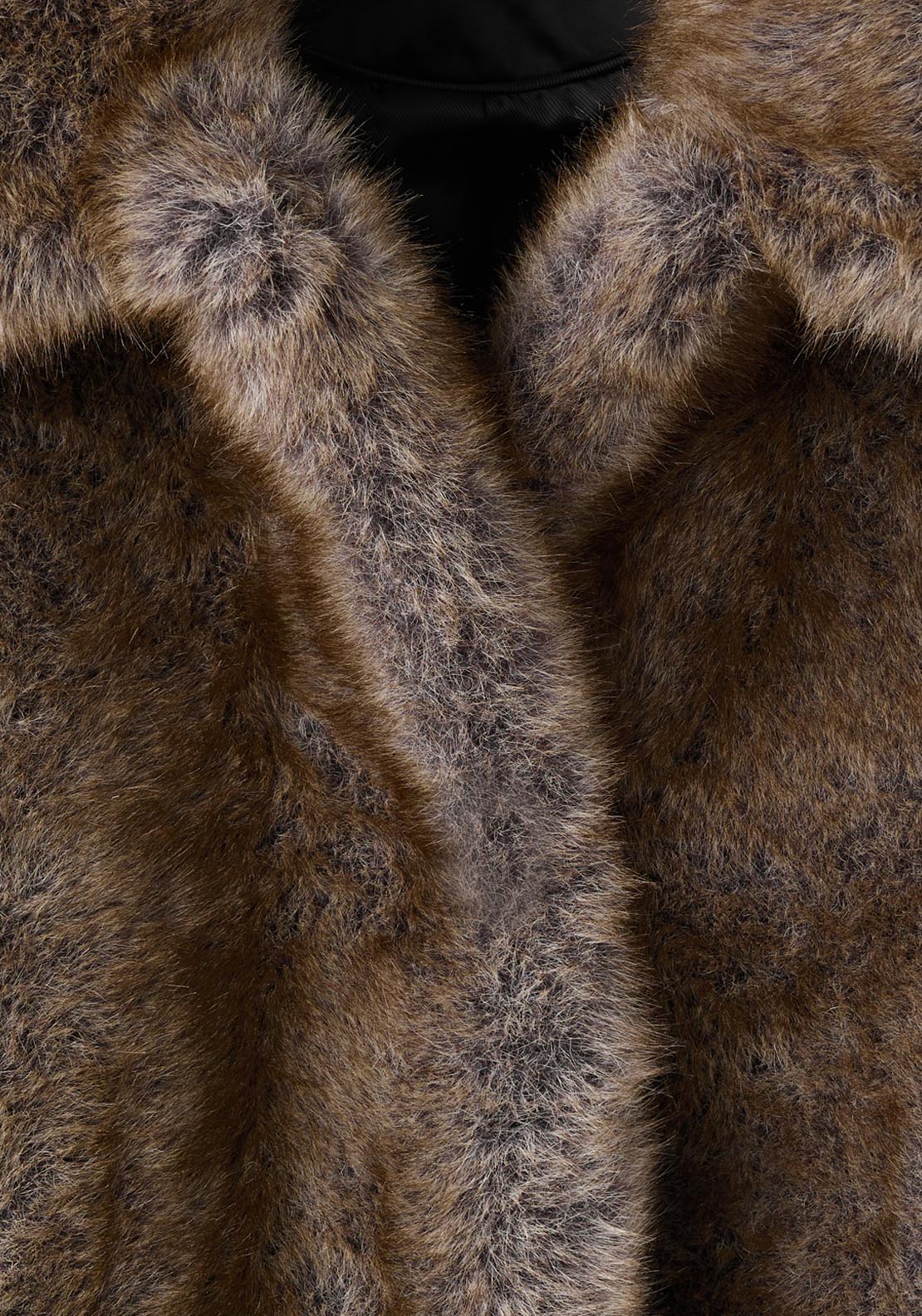 Mango Faux Fur Cropped Jacket - Brown 7 Shaws Department Stores