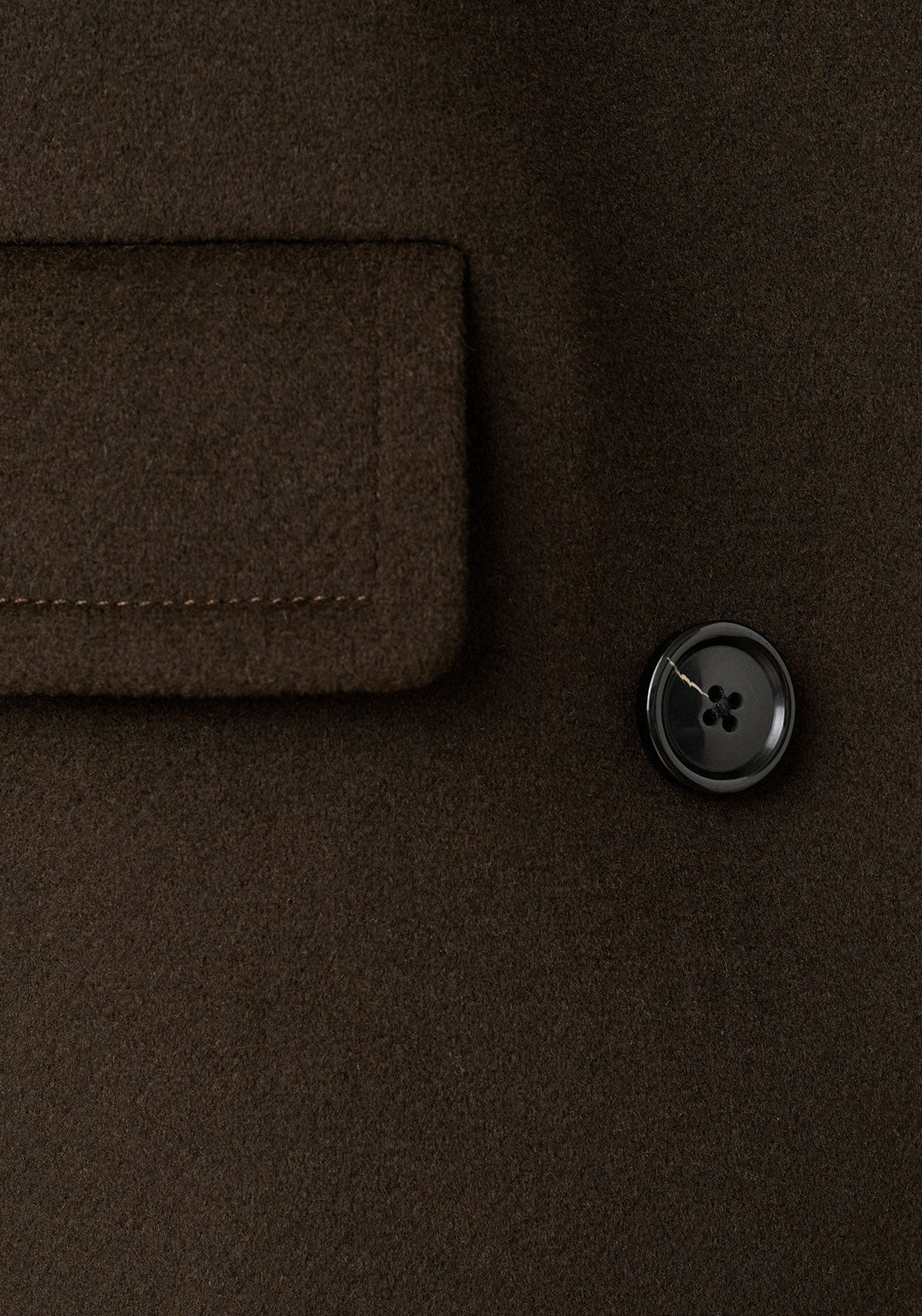 Double Breasted Wool Coat - Beige / Green