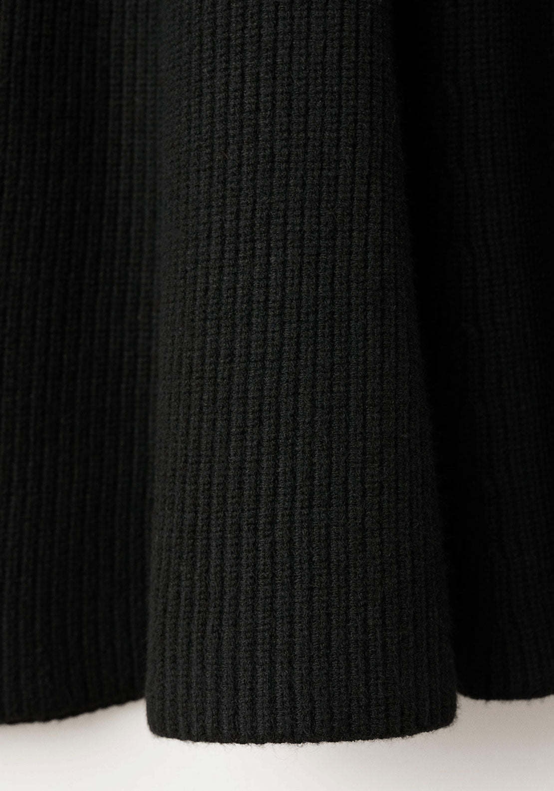 Cable Knit Fabric Dress - Black