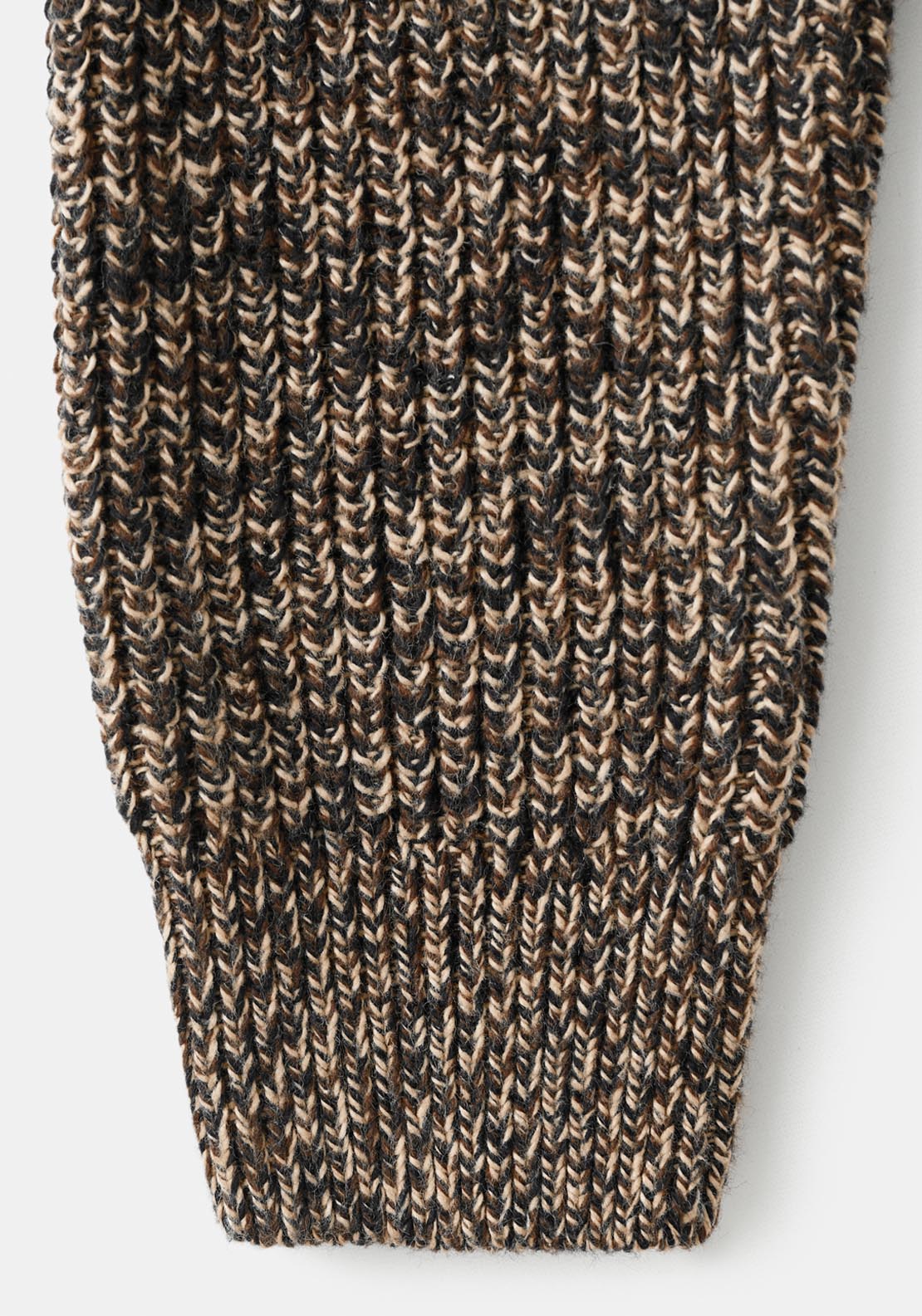 Speckled Zip Up Cardigan - Brown