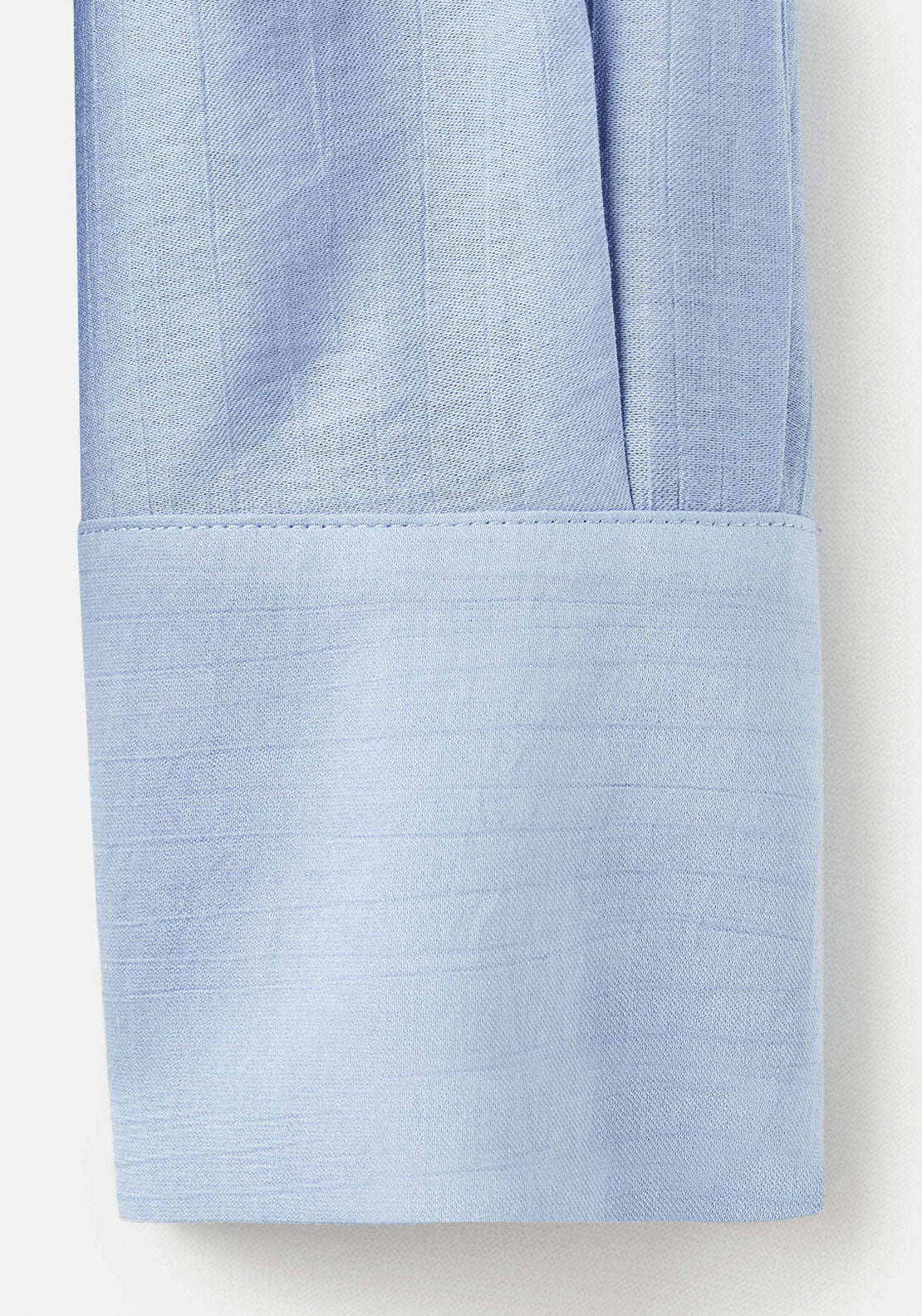 Textured Blouse With Foulard - Blue