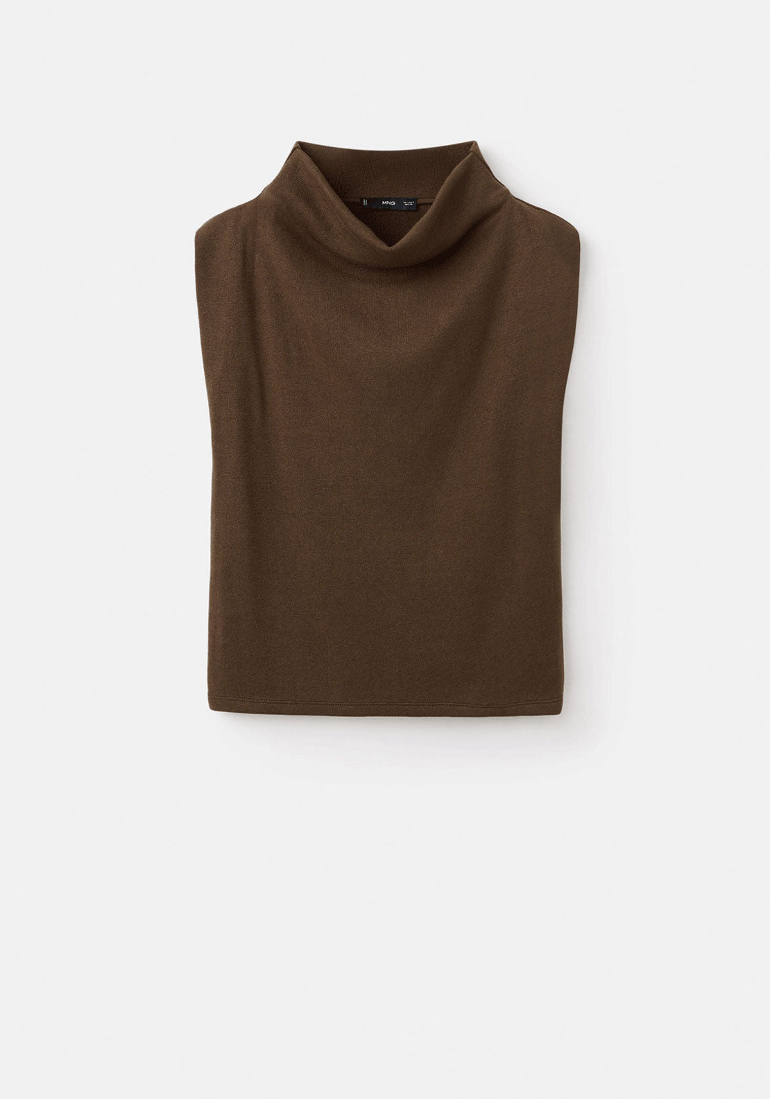 Draped Neck Top - Brown