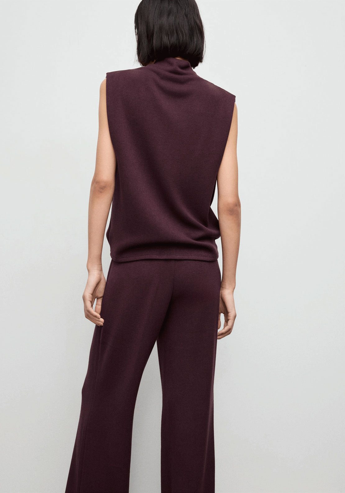 Draped Neck Top - Burgundy