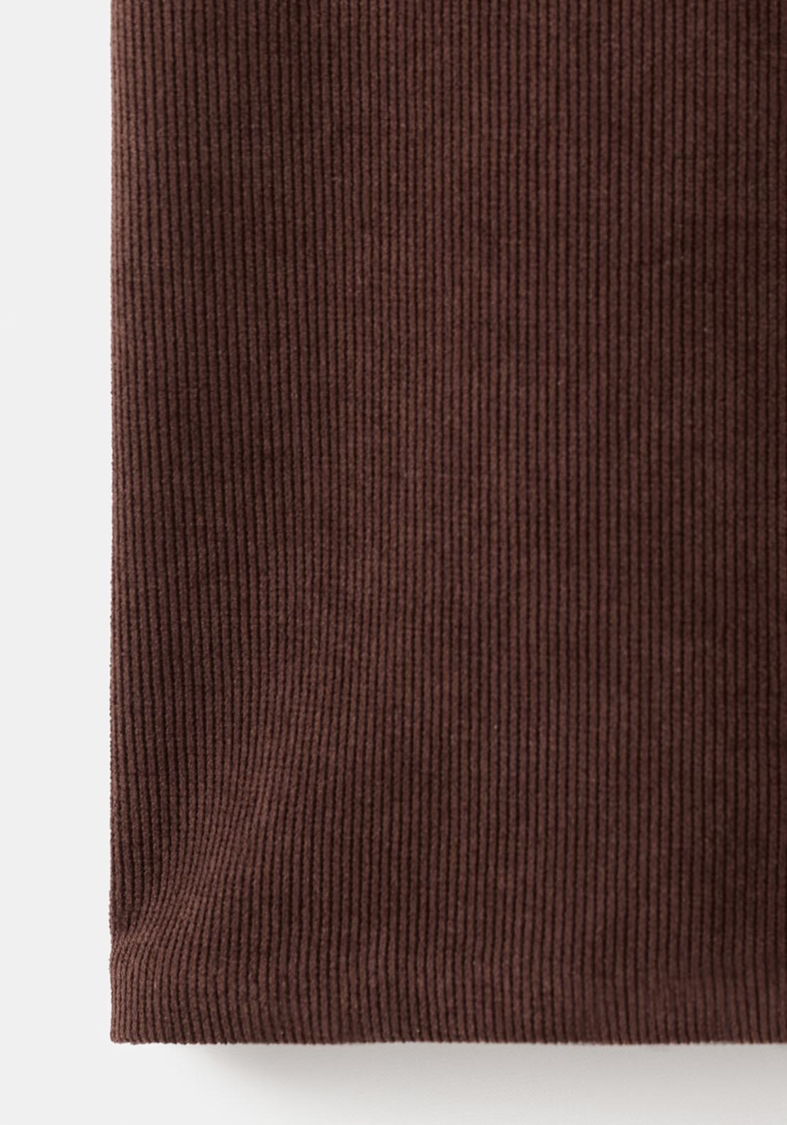 Corduroy Trousers With Elastic Waist - Brown