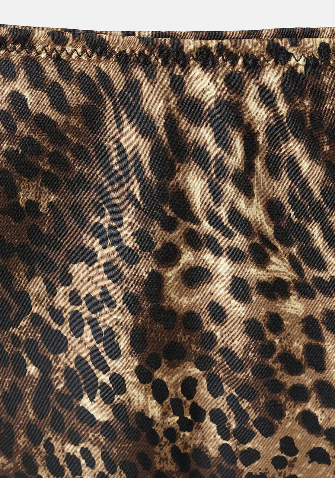 Leopard Print Satin Shirt - Brown