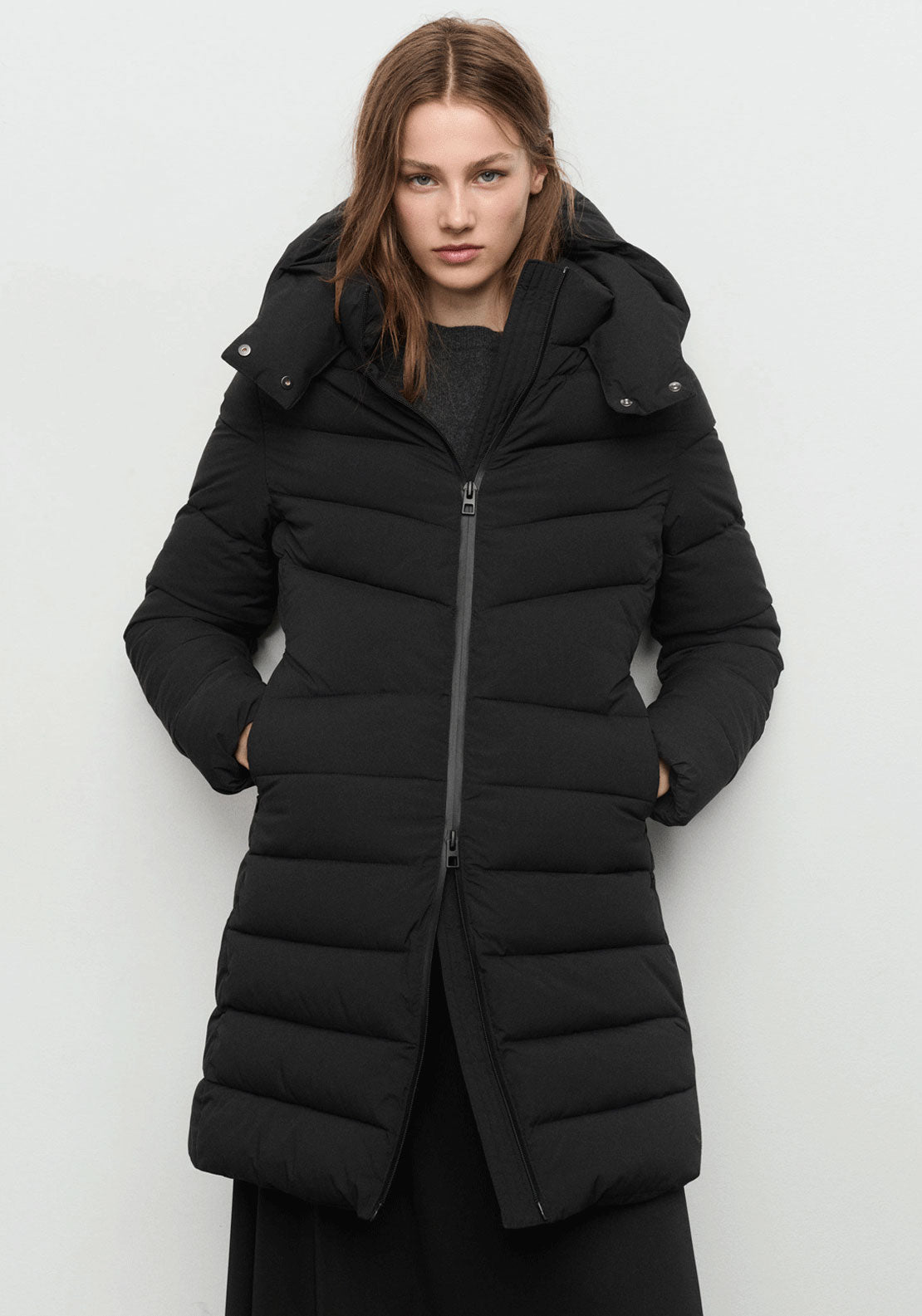 Hood Puffer Coat - Black