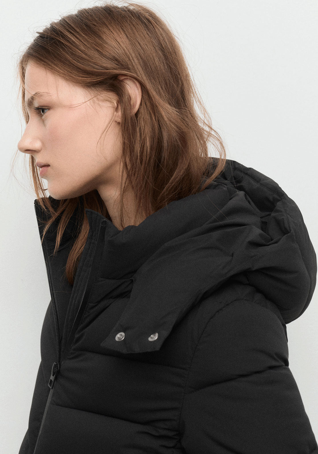 Hood Puffer Coat - Black