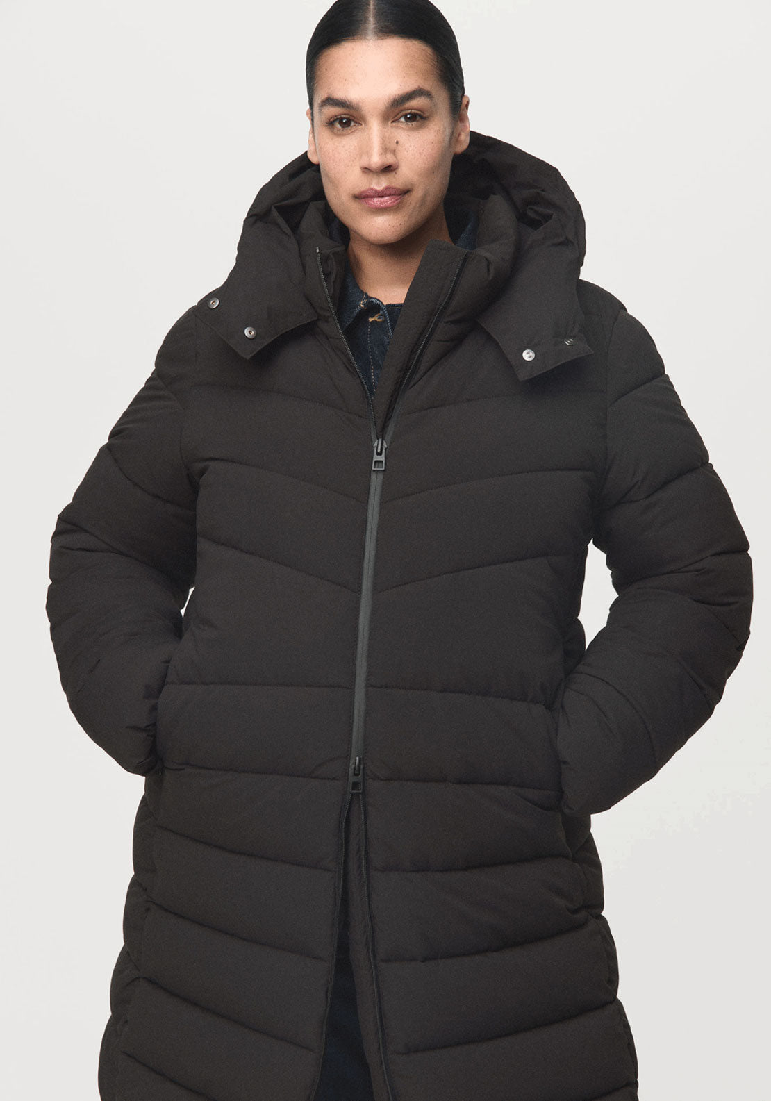 Hood Puffer Coat - Black