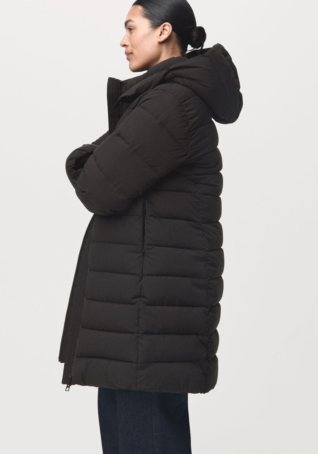 Hood Puffer Coat - Black
