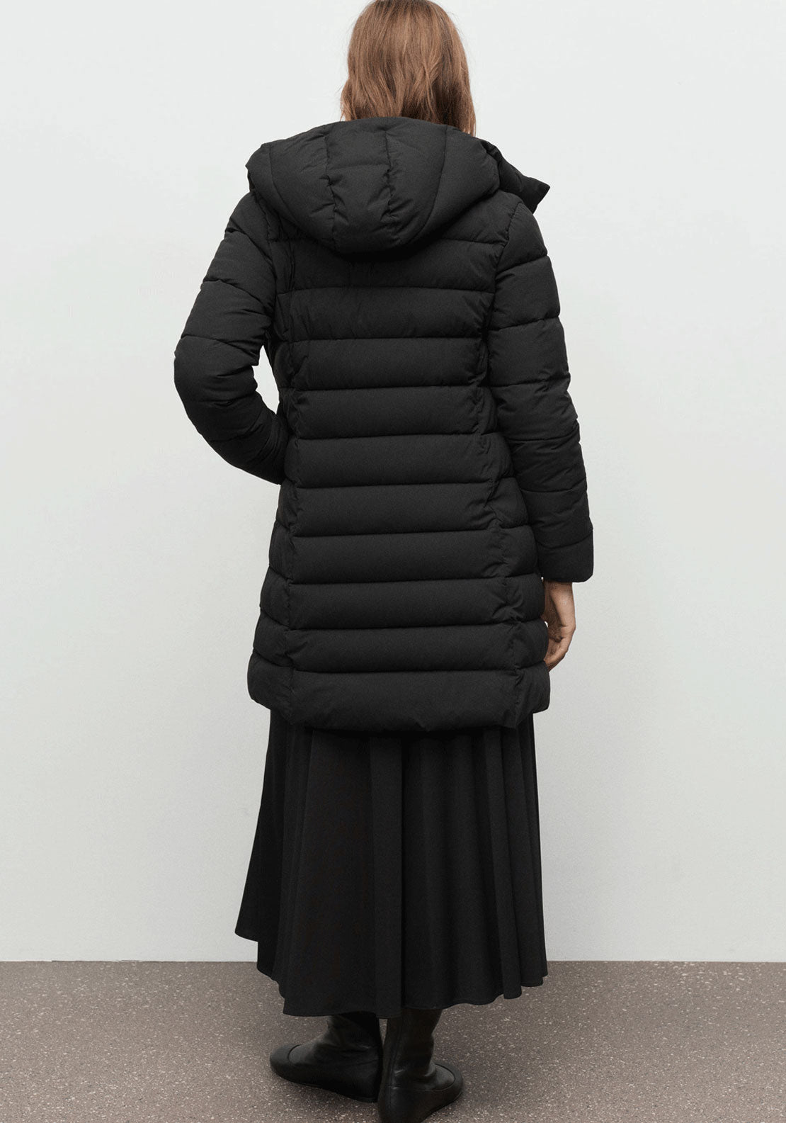 Hood Puffer Coat - Black