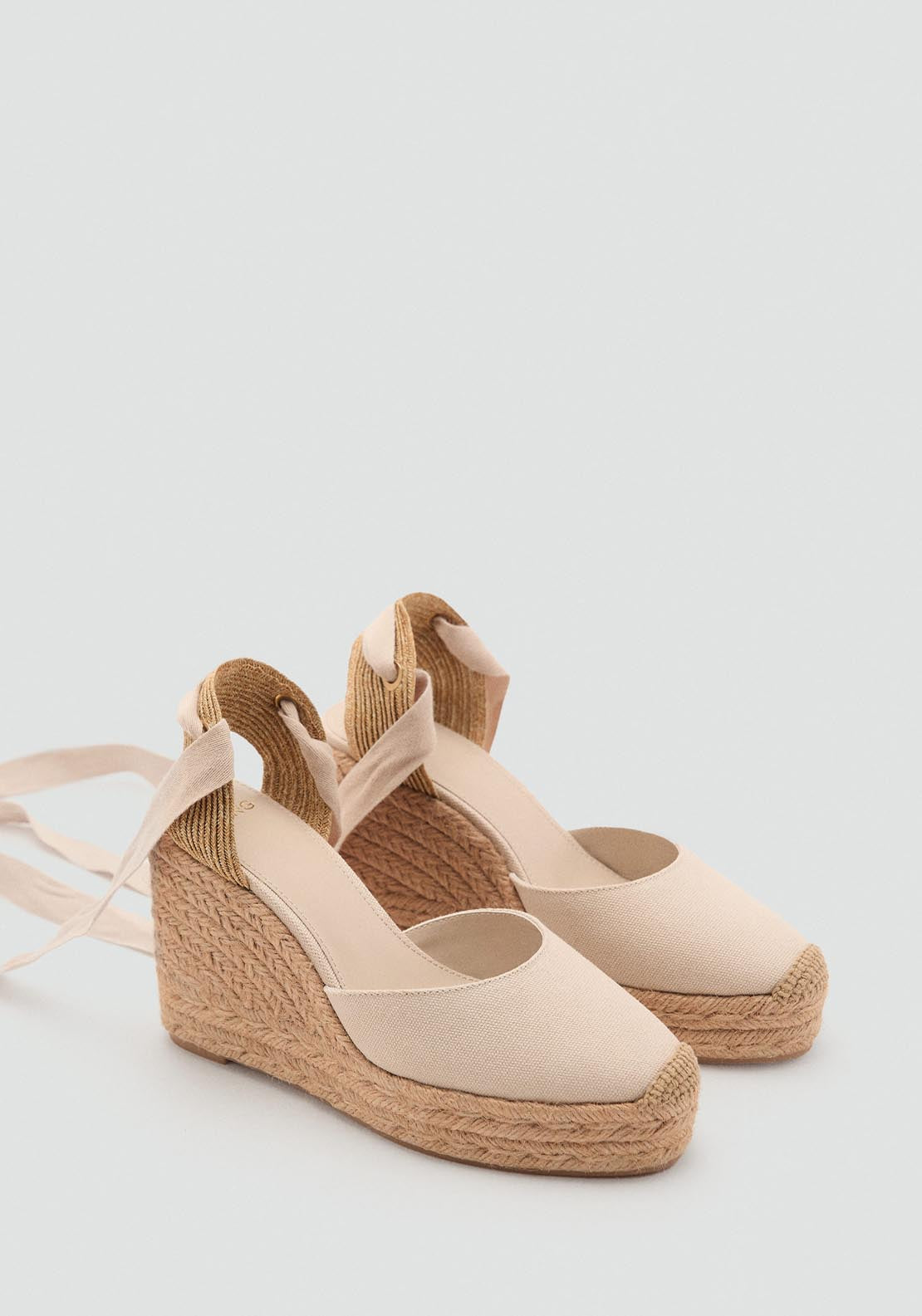 Mango Combined Tied Wedge - Light Beige 3 Shaws Department Stores