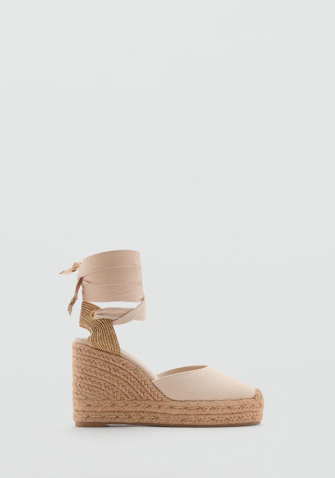 Mango Combined Tied Wedge - Light Beige 1 Shaws Department Stores