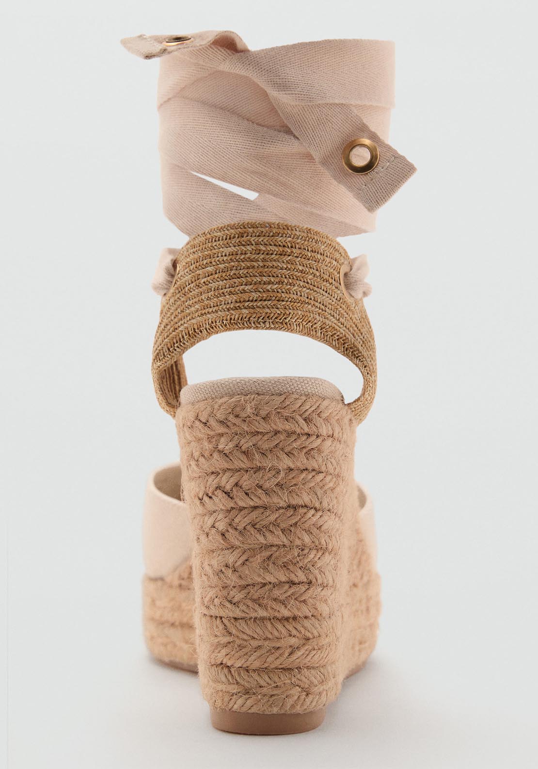 Mango Combined Tied Wedge - Light Beige 2 Shaws Department Stores