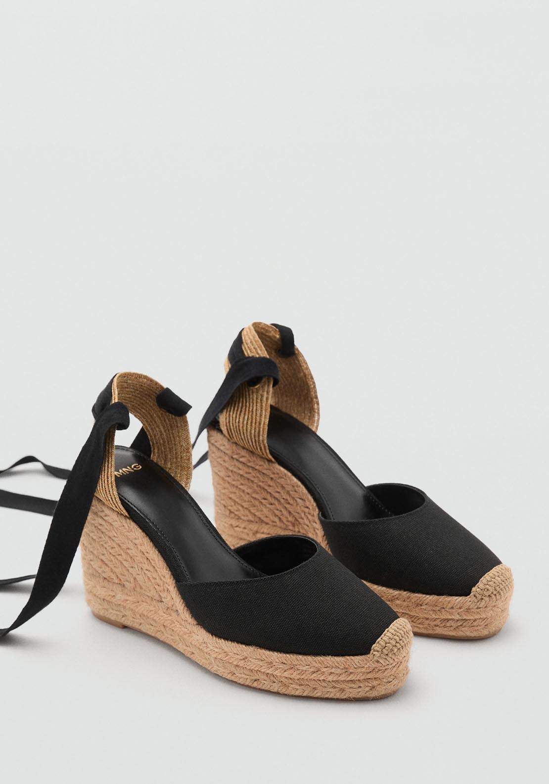 Mango Combined Tied Wedge - Black 3 Shaws Department Stores