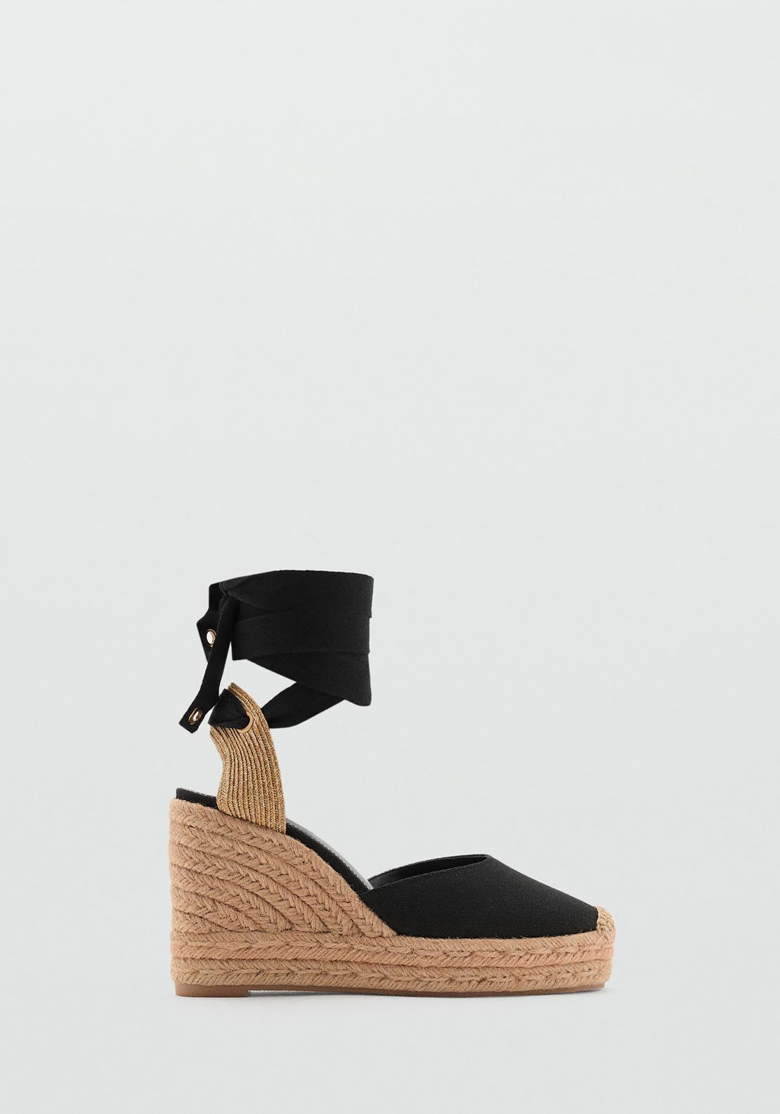 Mango Combined Tied Wedge - Black 1 Shaws Department Stores
