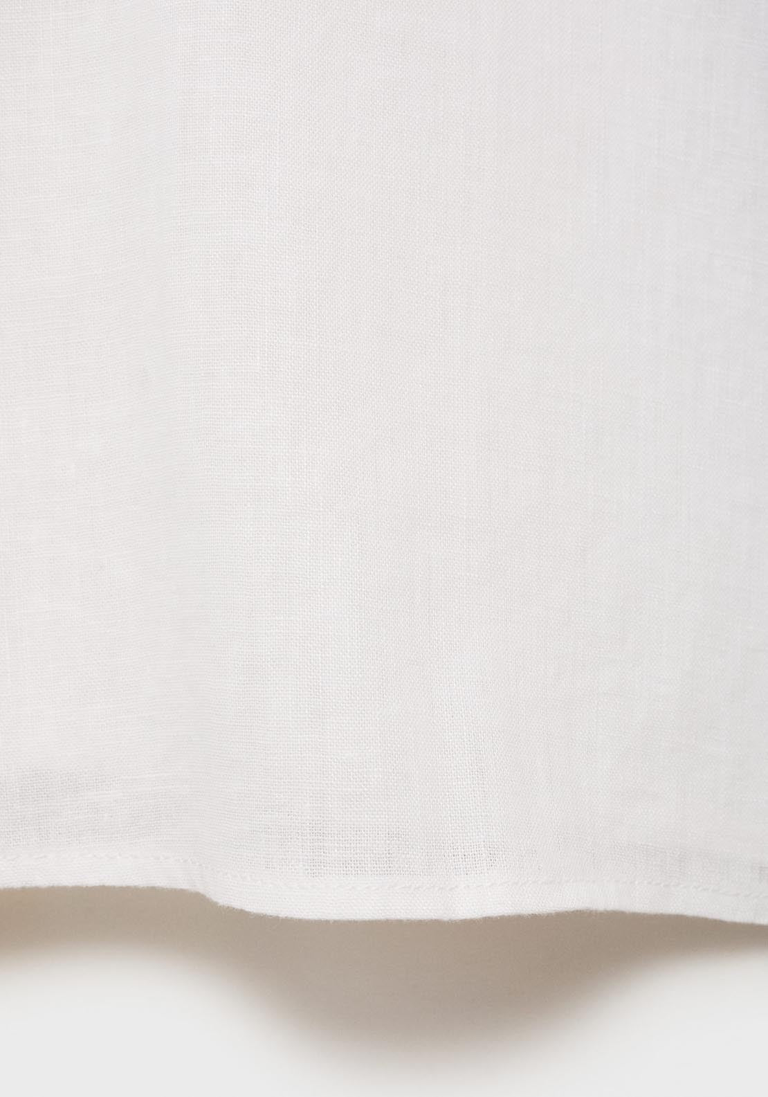 Mango Short Sleeve Linen Blend Shirt - Beige 9 Shaws Department Stores