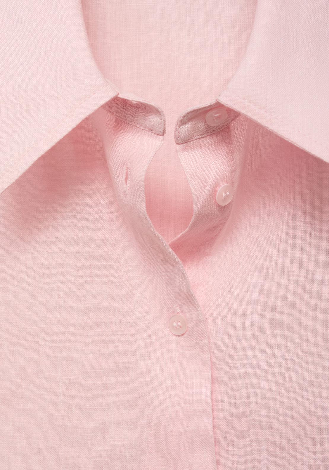 Mango Short Sleeve Linen Blend Shirt - Light/pastel Pink 4 Shaws Department Stores