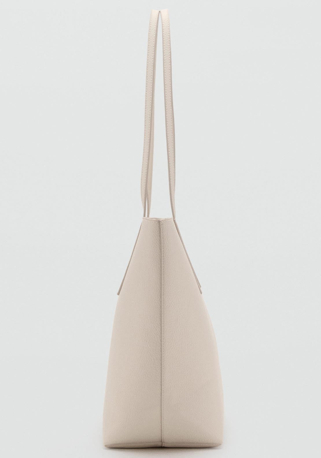 Mango Tote Bag Maribel - Beige 3 Shaws Department Stores