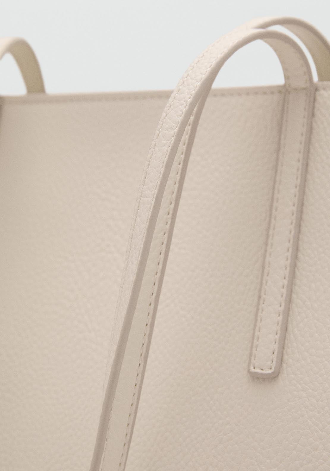 Mango Tote Bag Maribel - Beige 4 Shaws Department Stores