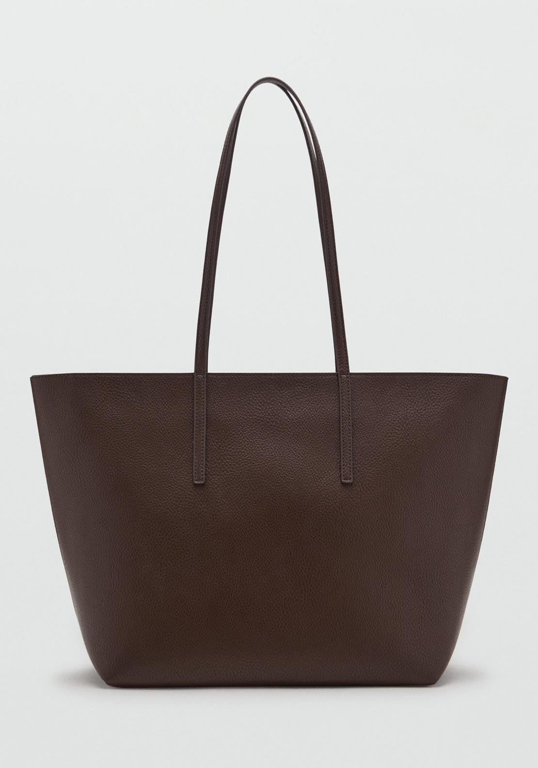 Mango Tote Bag Maribel - Dark Brown 1 Shaws Department Stores