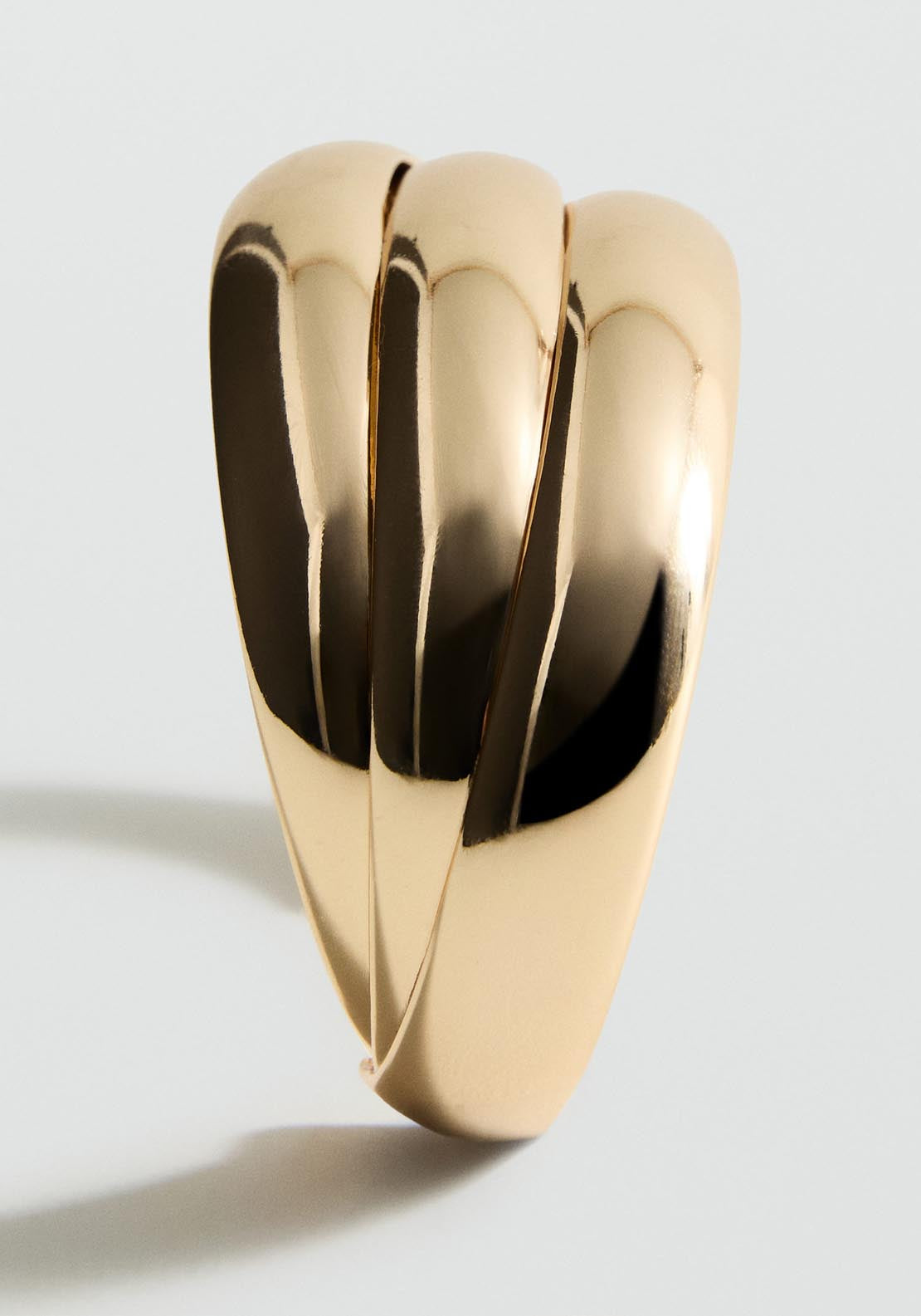 Mango Rigid Bracelet With Relief - Gold 3 Shaws Department Stores