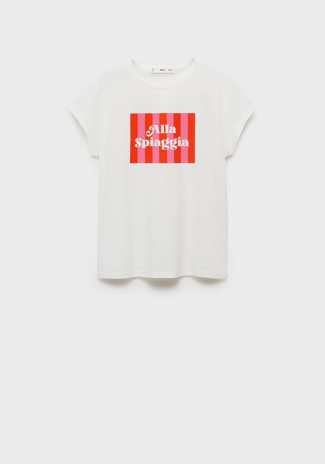Mango Short Sleeve Printed T-Shirt - Red 6 Shaws Department Stores