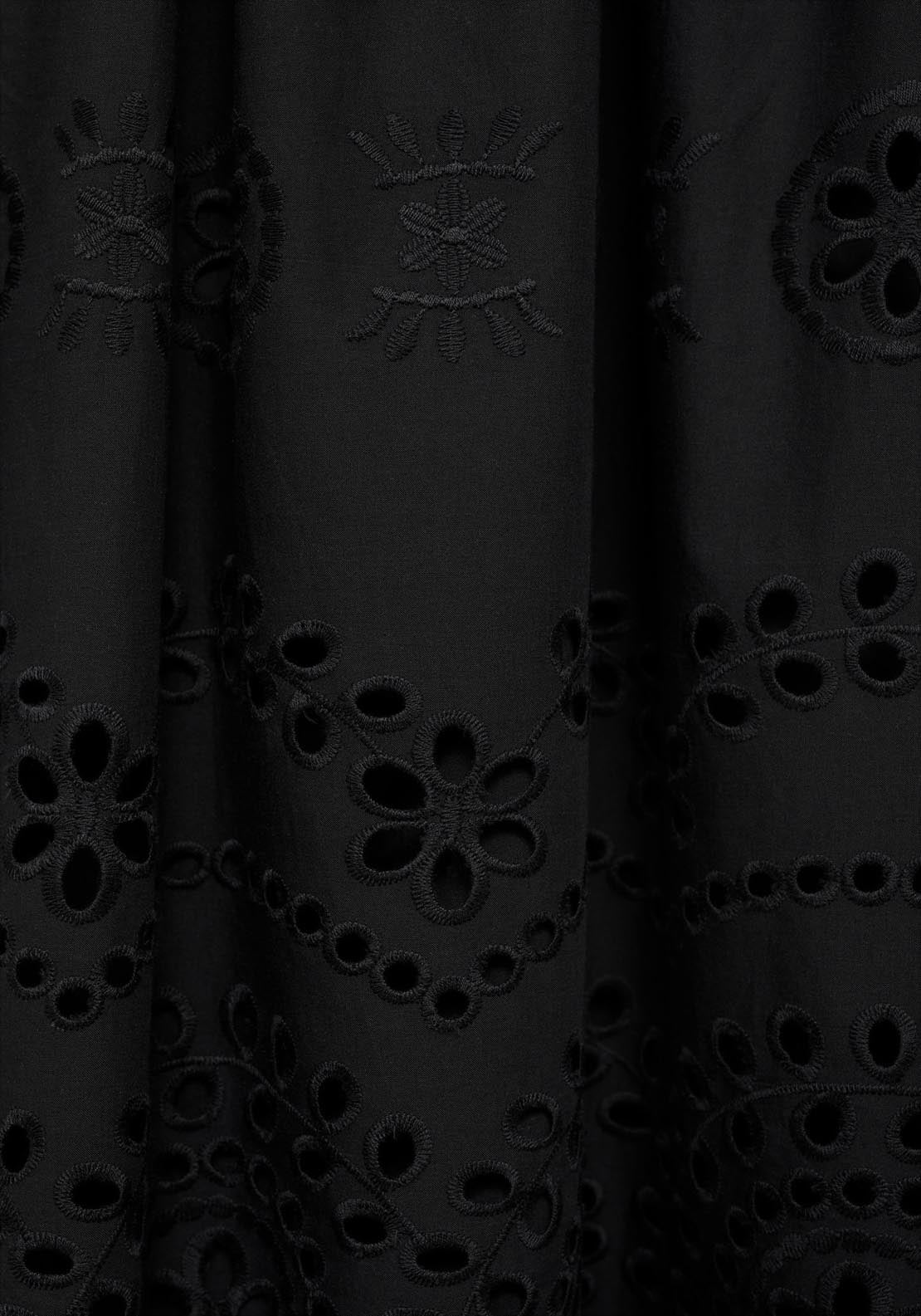 Mango Cotton Dress With Openwork Embroidery - Black 6 Shaws Department Stores