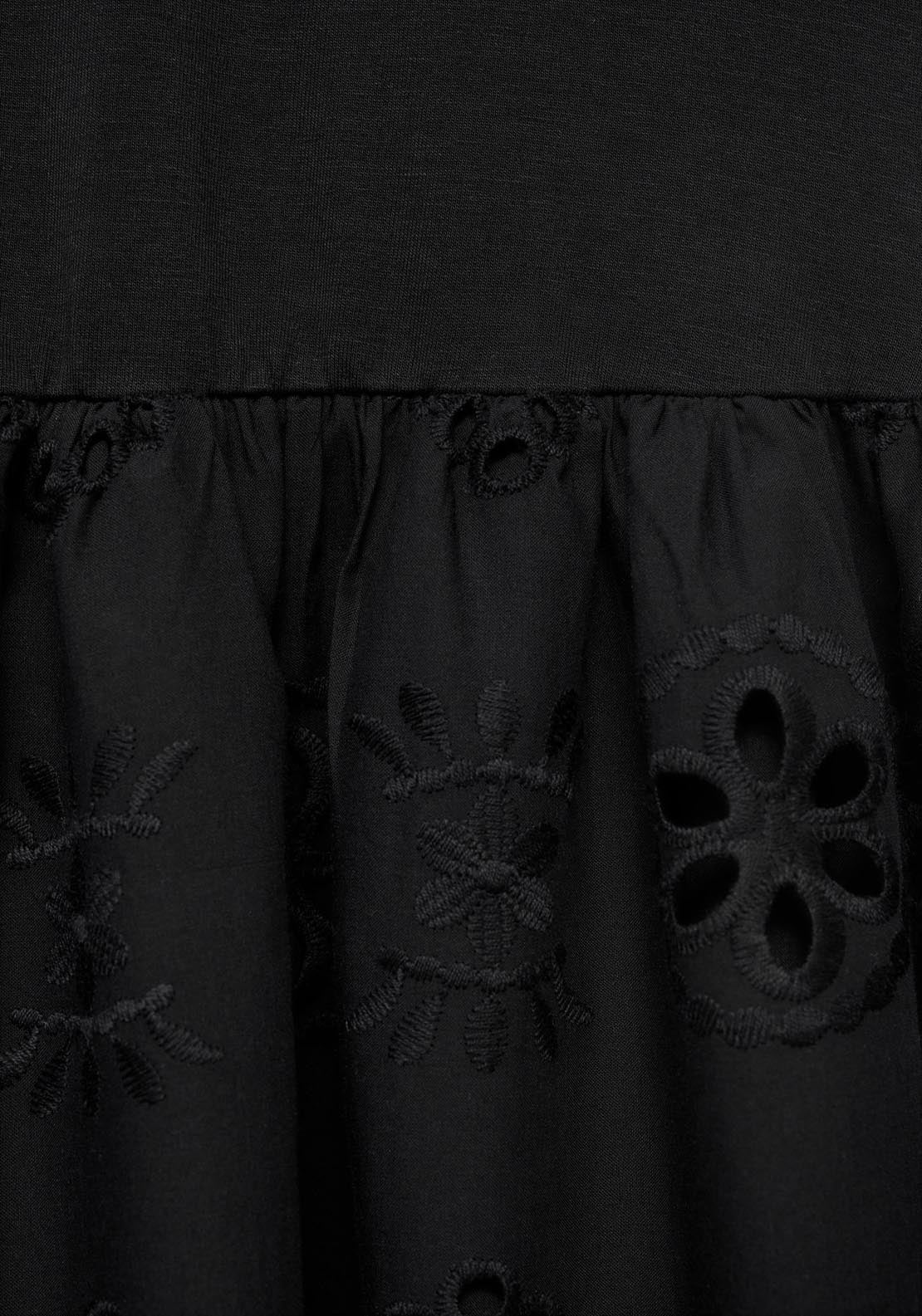 Mango Cotton Dress With Openwork Embroidery - Black 5 Shaws Department Stores