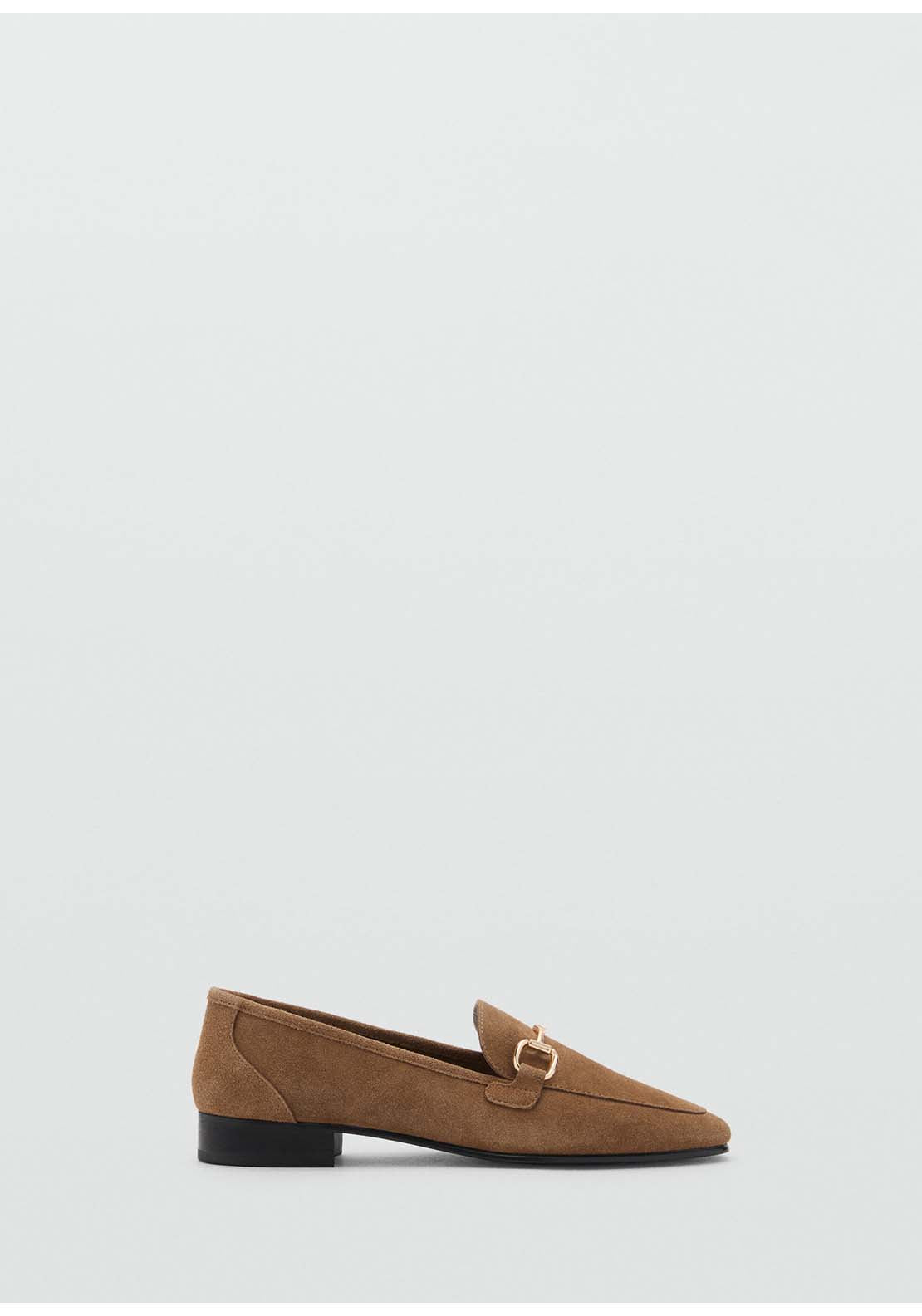 Suede Moccasins With Buckle - Brown