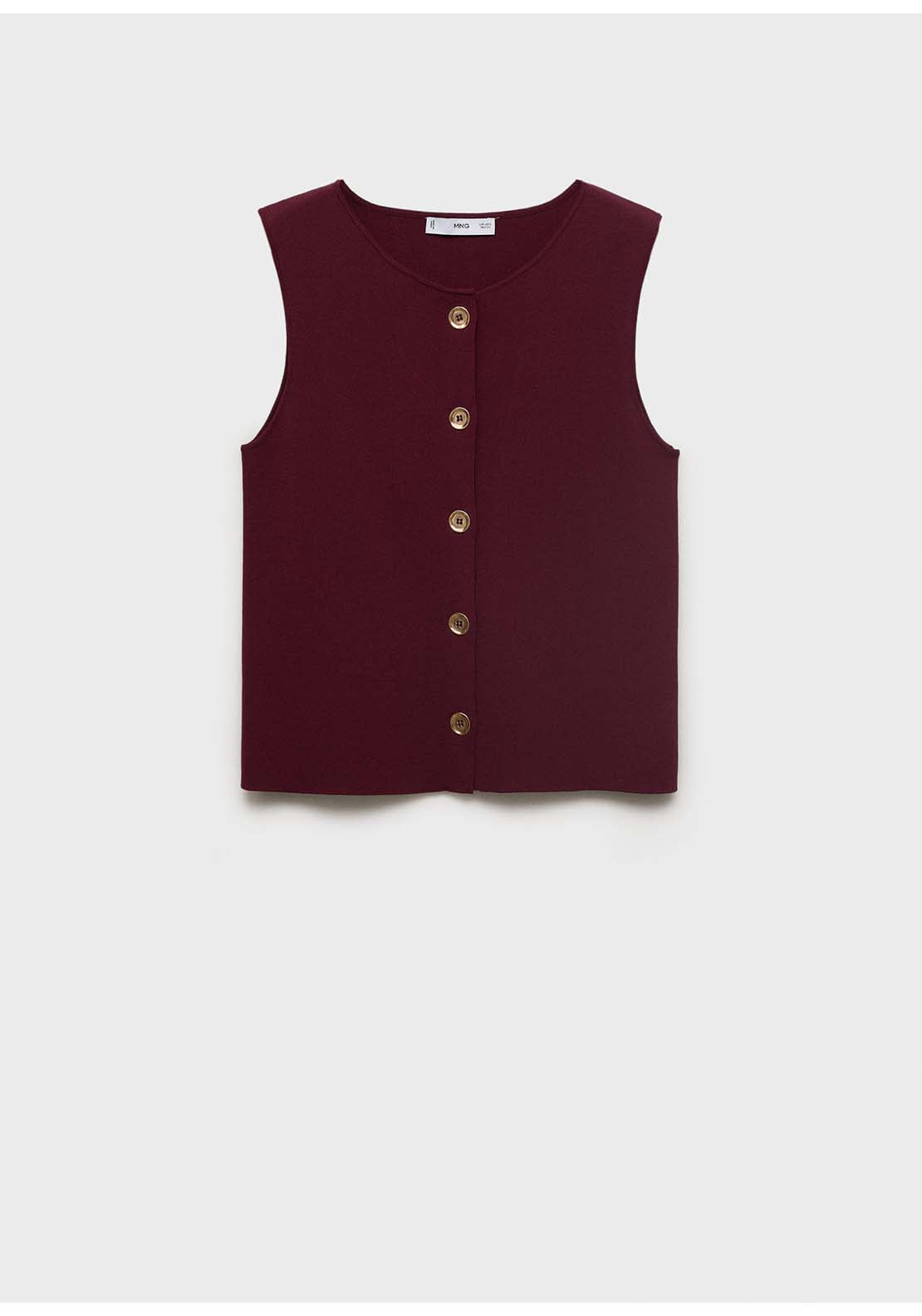 Fine Knit Gilet - Red