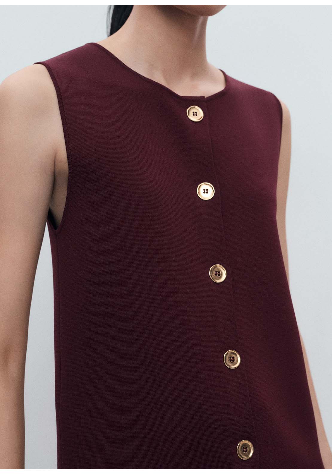 Fine Knit Gilet - Red