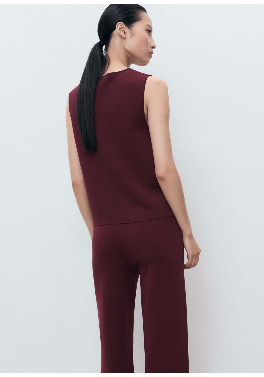 Fine Knit Gilet - Red