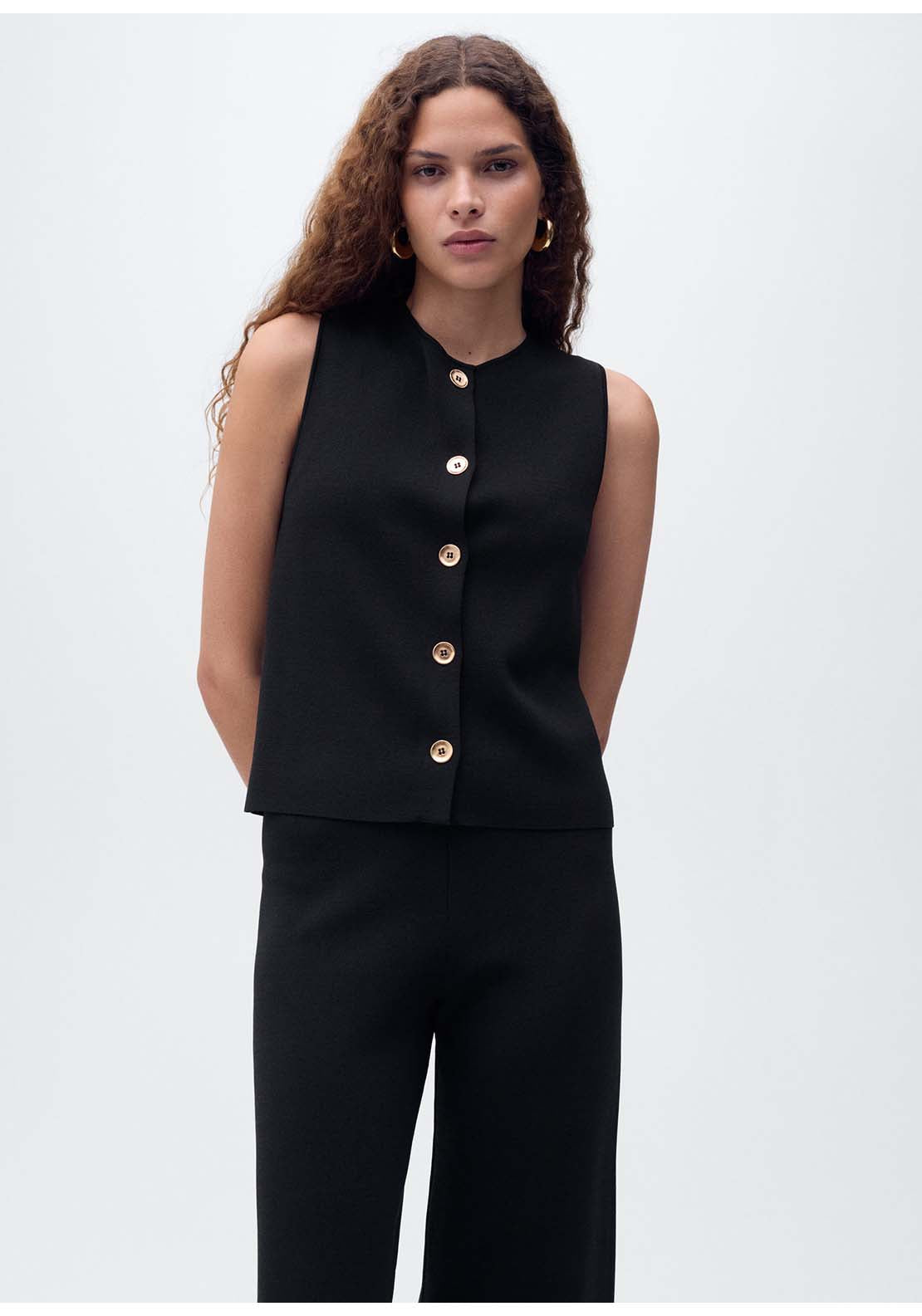 Fine Knit Gilet - Black
