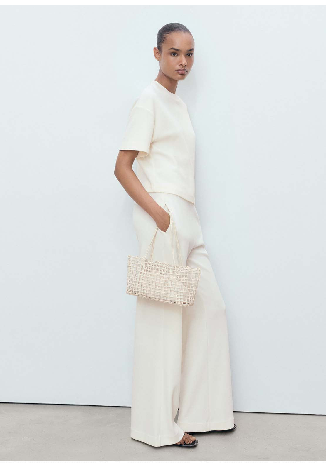 Mango Trousers Pico - Beige 3 Shaws Department Stores