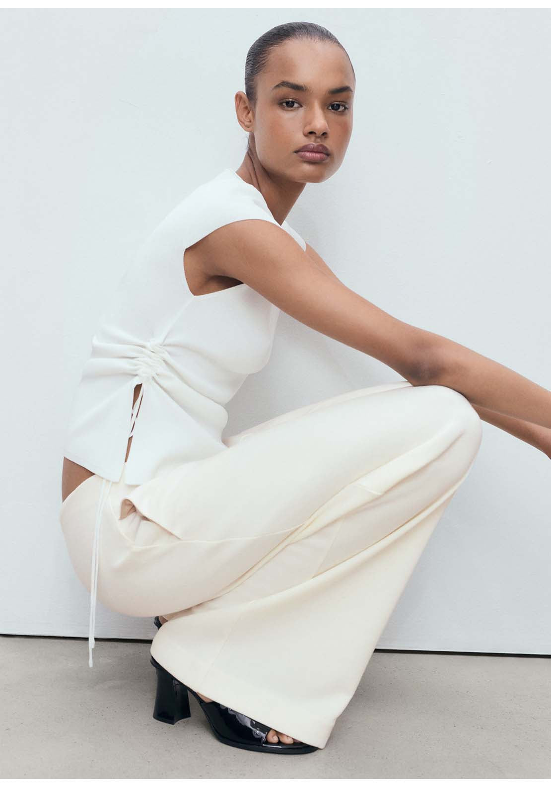 Mango Trousers Pico - Beige 4 Shaws Department Stores