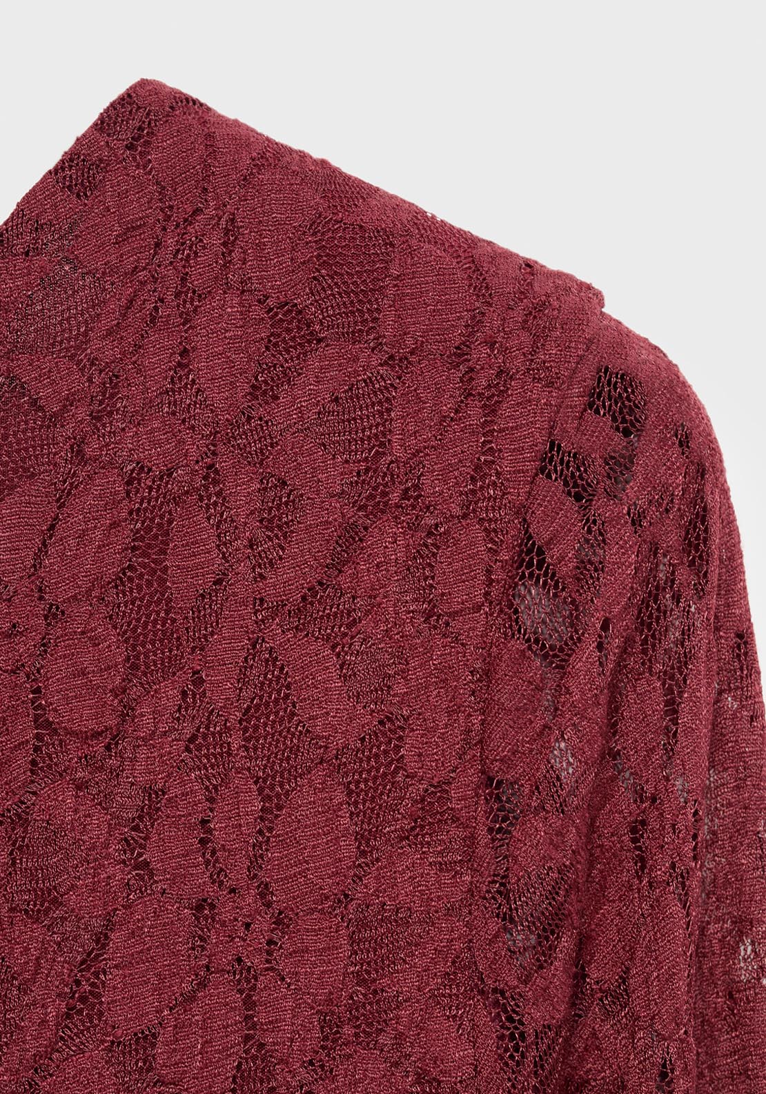 Mango Lace Dress With Bell Sleeves - Red 4 Shaws Department Stores