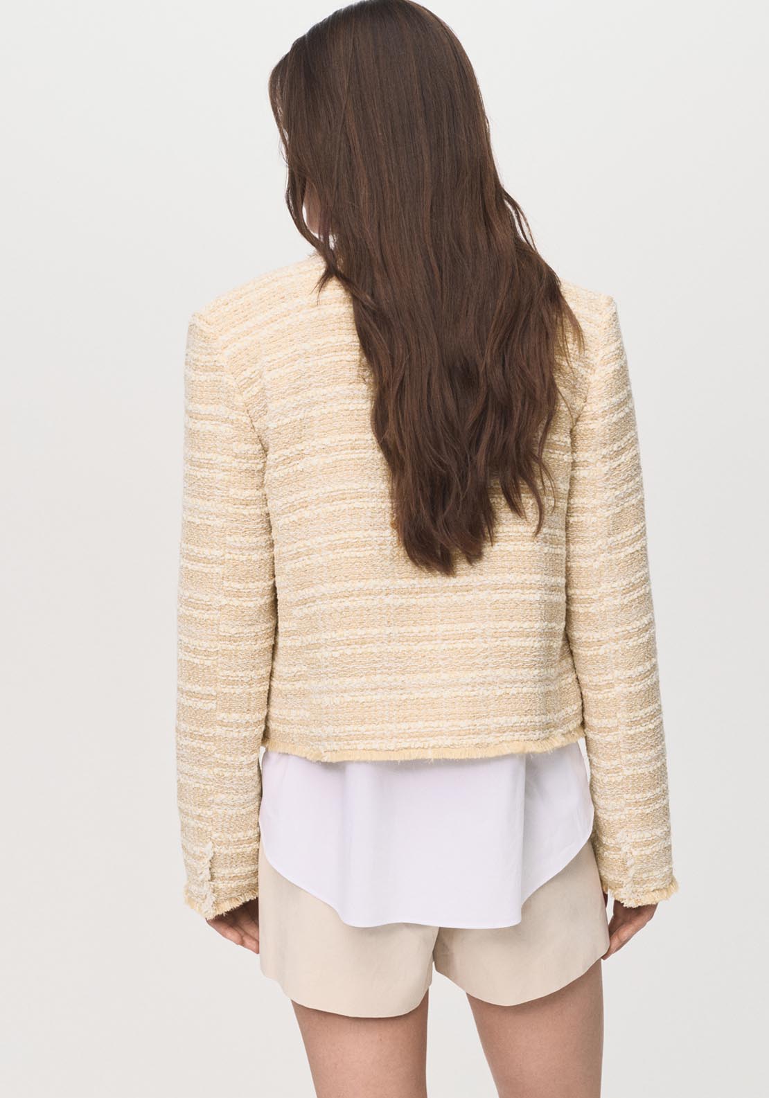 Mango Tweed Jacket With Jewel Buttons - Beige 2 Shaws Department Stores