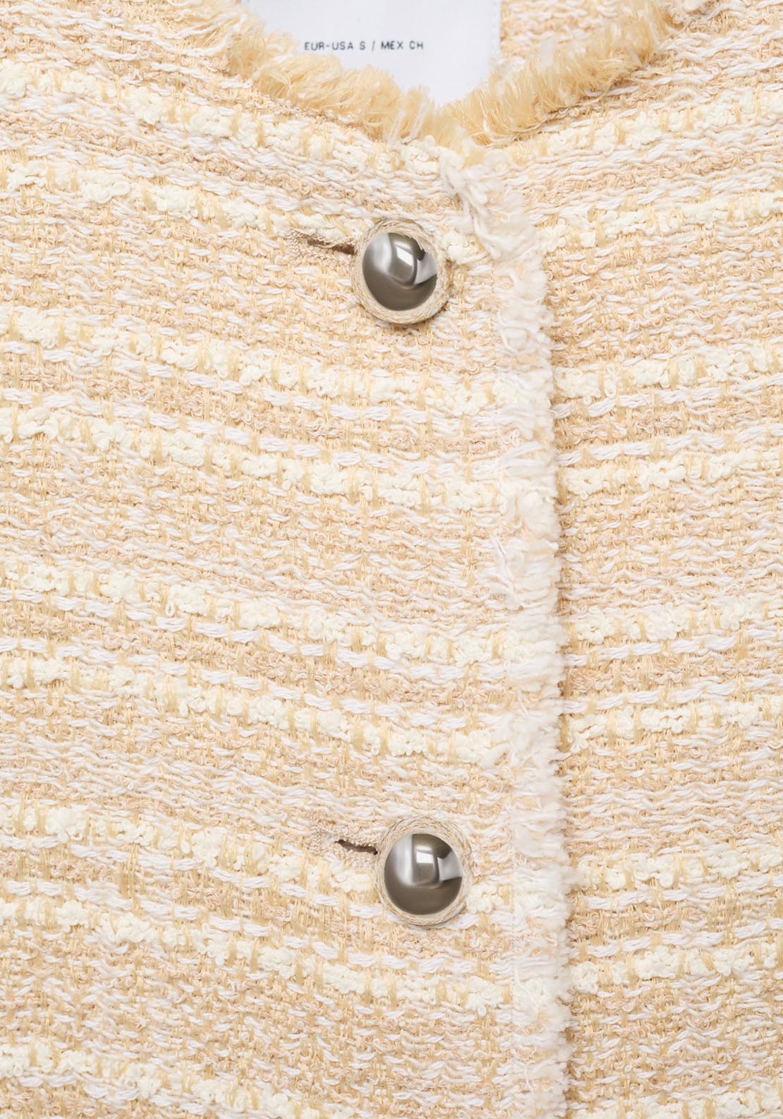 Mango Tweed Jacket With Jewel Buttons - Beige 5 Shaws Department Stores