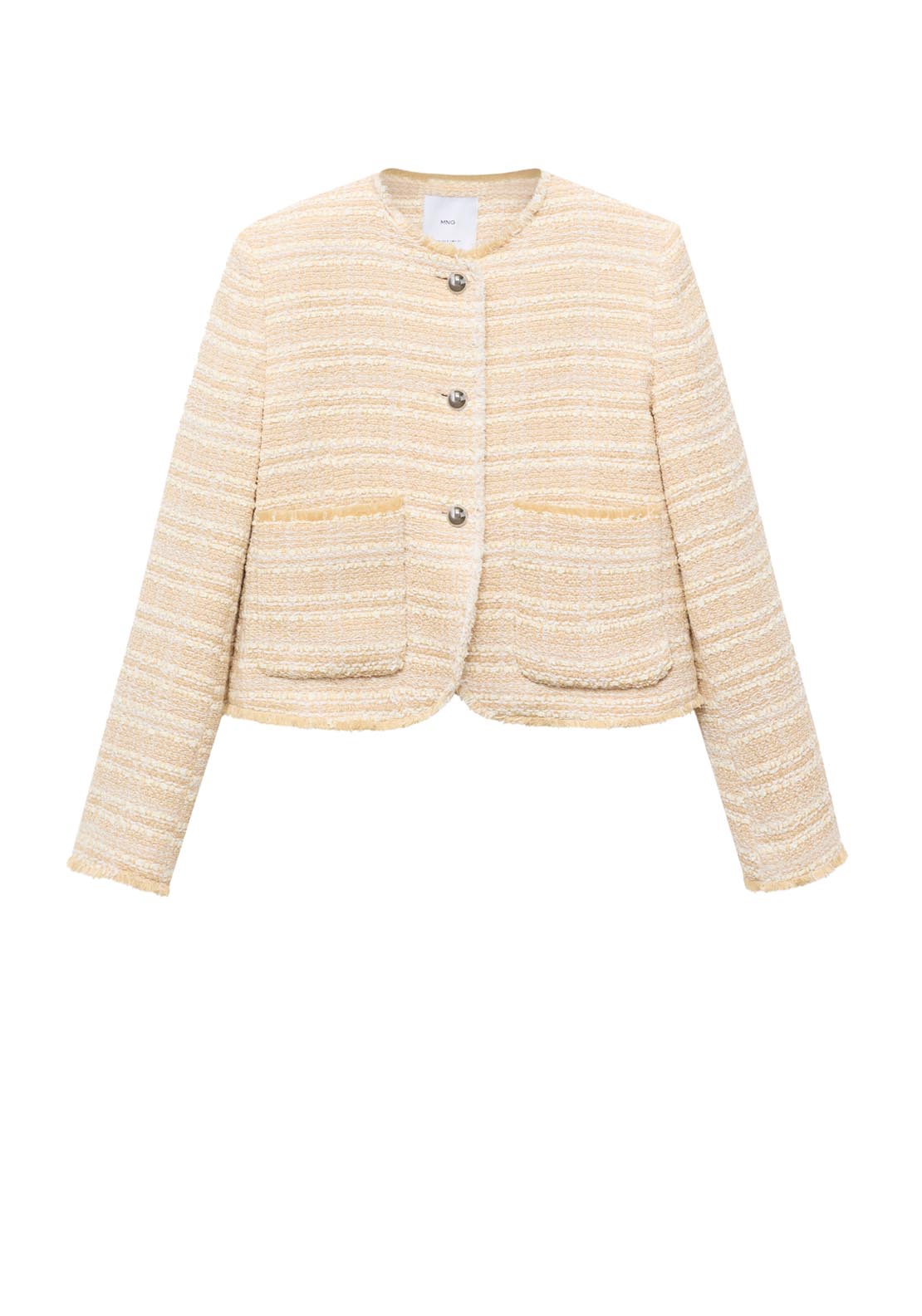 Mango Tweed Jacket With Jewel Buttons - Beige 7 Shaws Department Stores