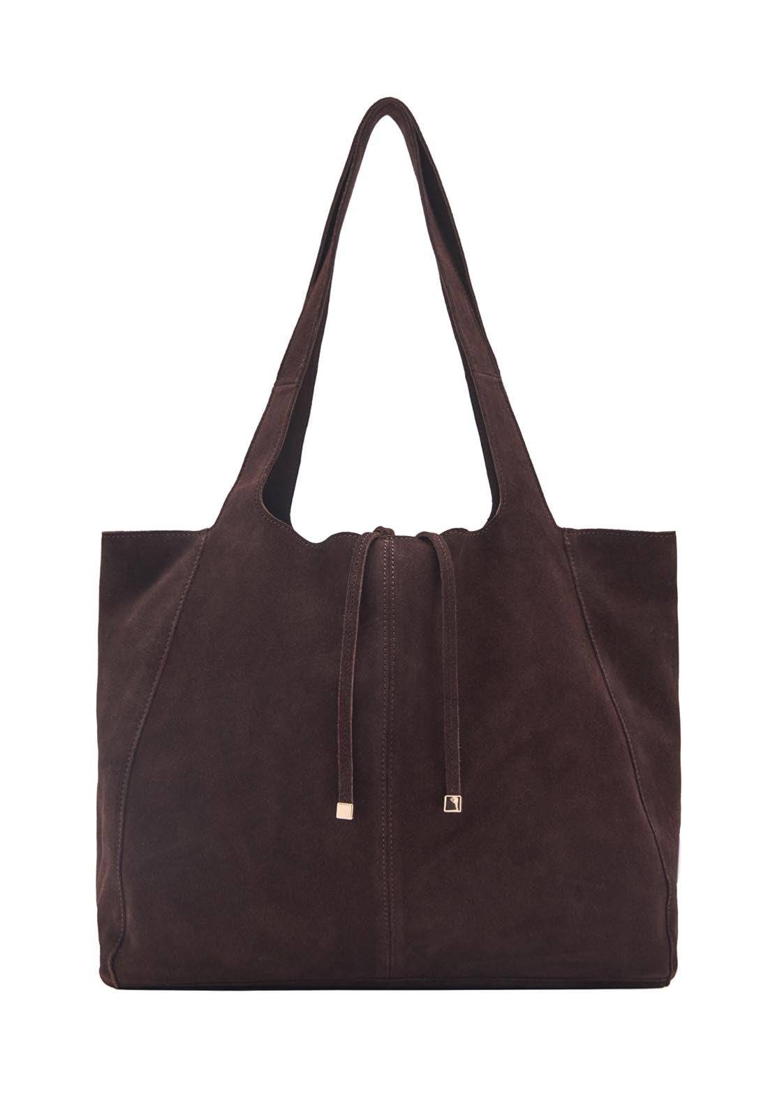 Mango Suede Shopper Bag - Brown 1 Shaws Department Stores