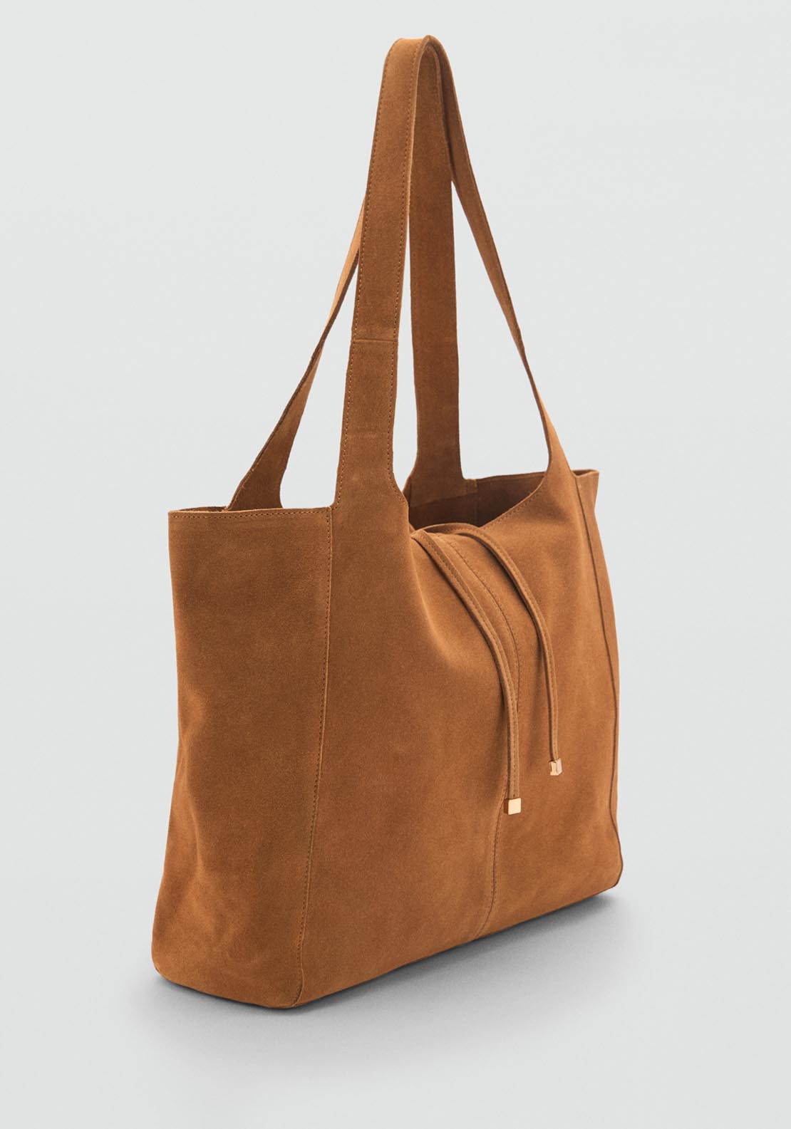 Mango Suede Shopper Bag - Brown 2 Shaws Department Stores