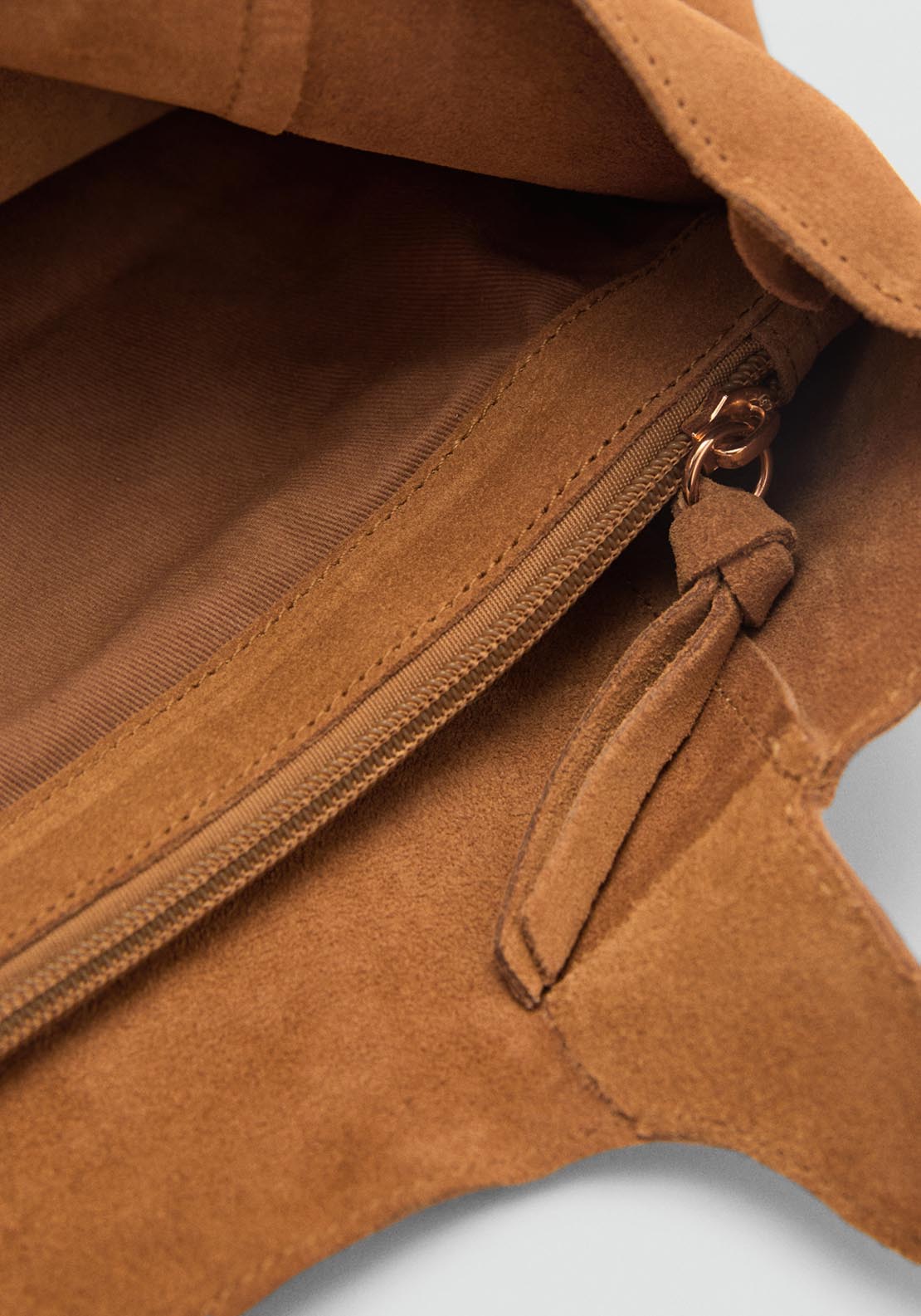 Mango Suede Shopper Bag - Brown 5 Shaws Department Stores
