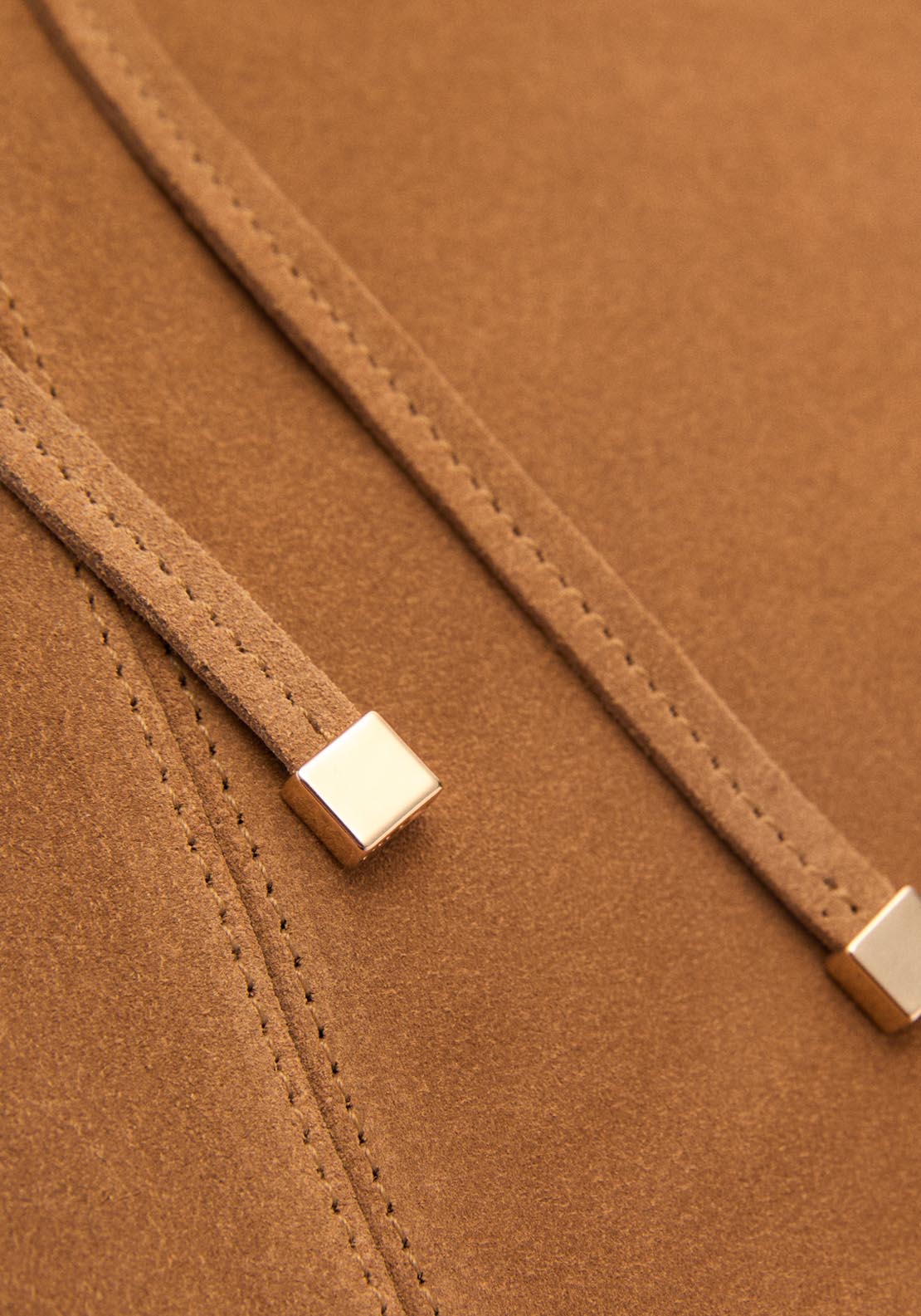 Mango Suede Shopper Bag - Brown 3 Shaws Department Stores