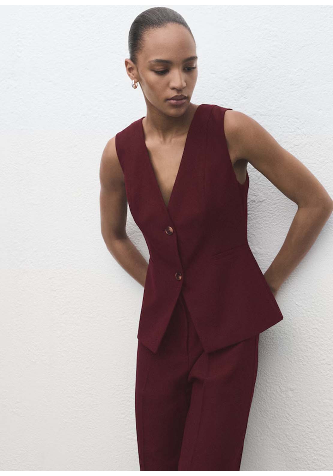 Mango Jumpsuit Vesty - Red 3 Shaws Department Stores
